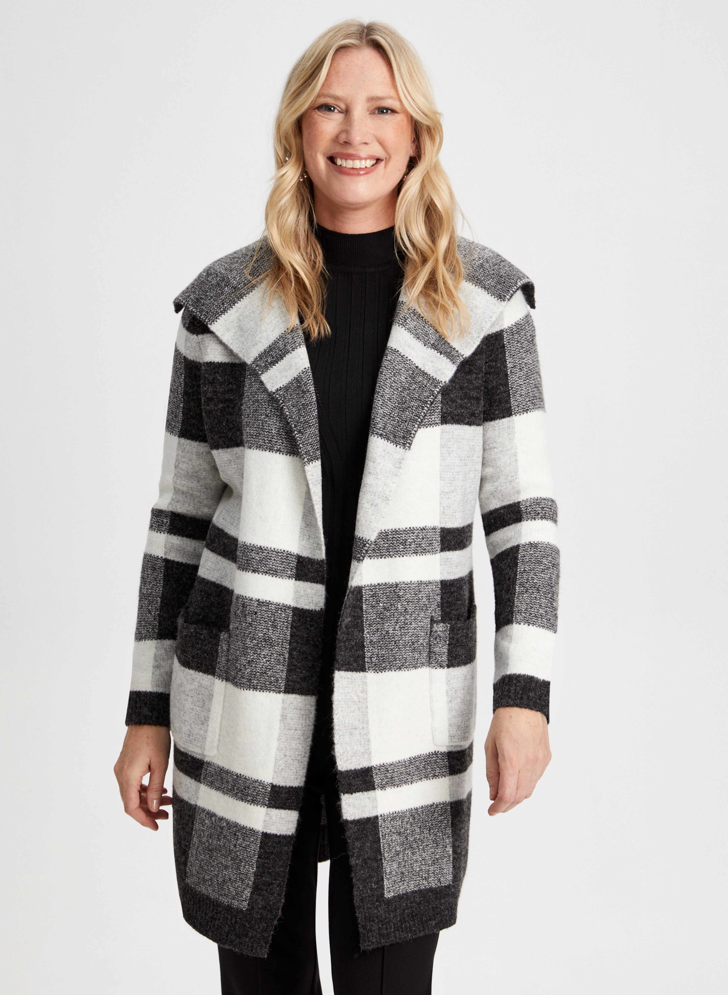 Plaid coatigan hot sale