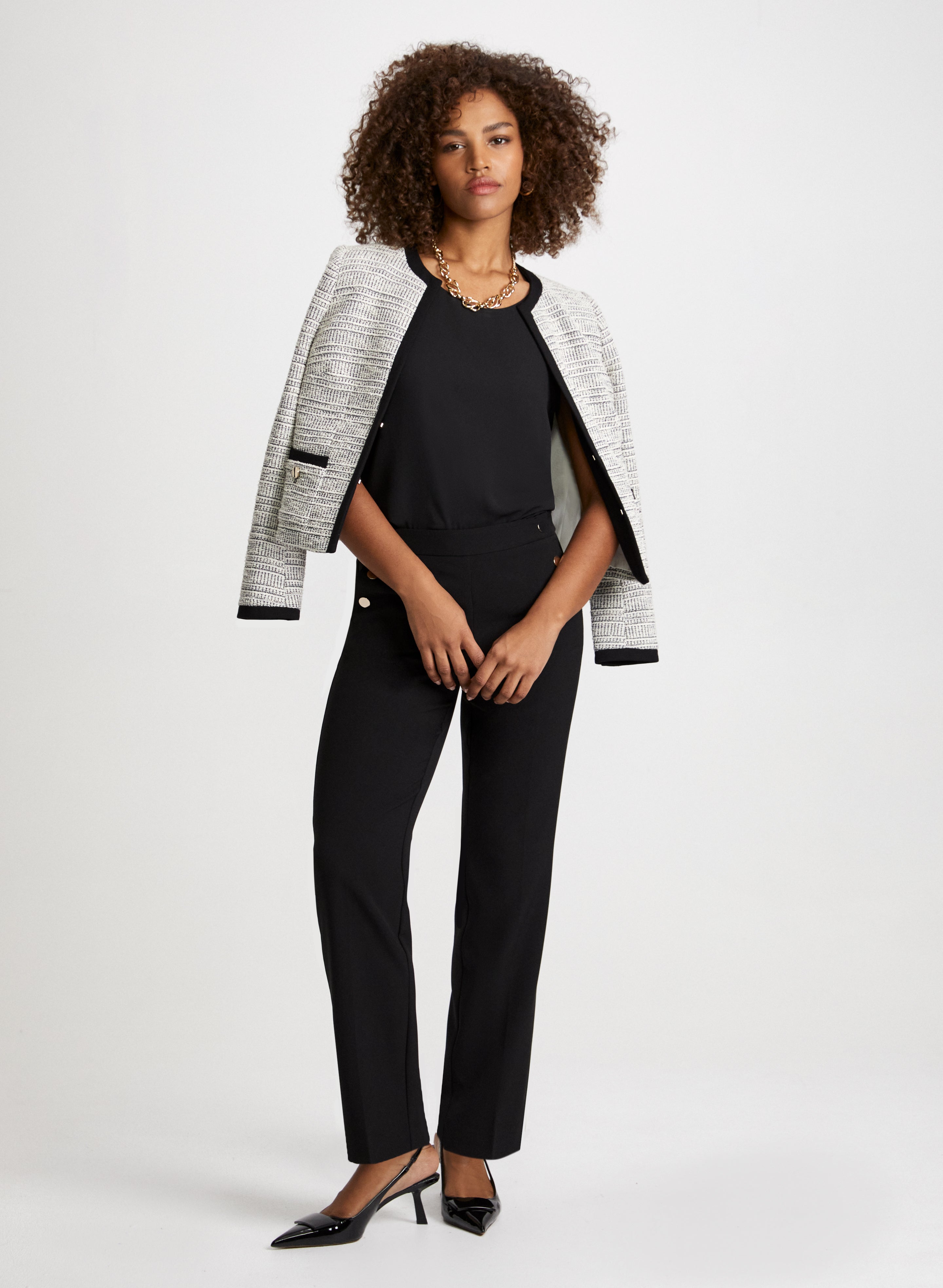 Black boucle jacket deals