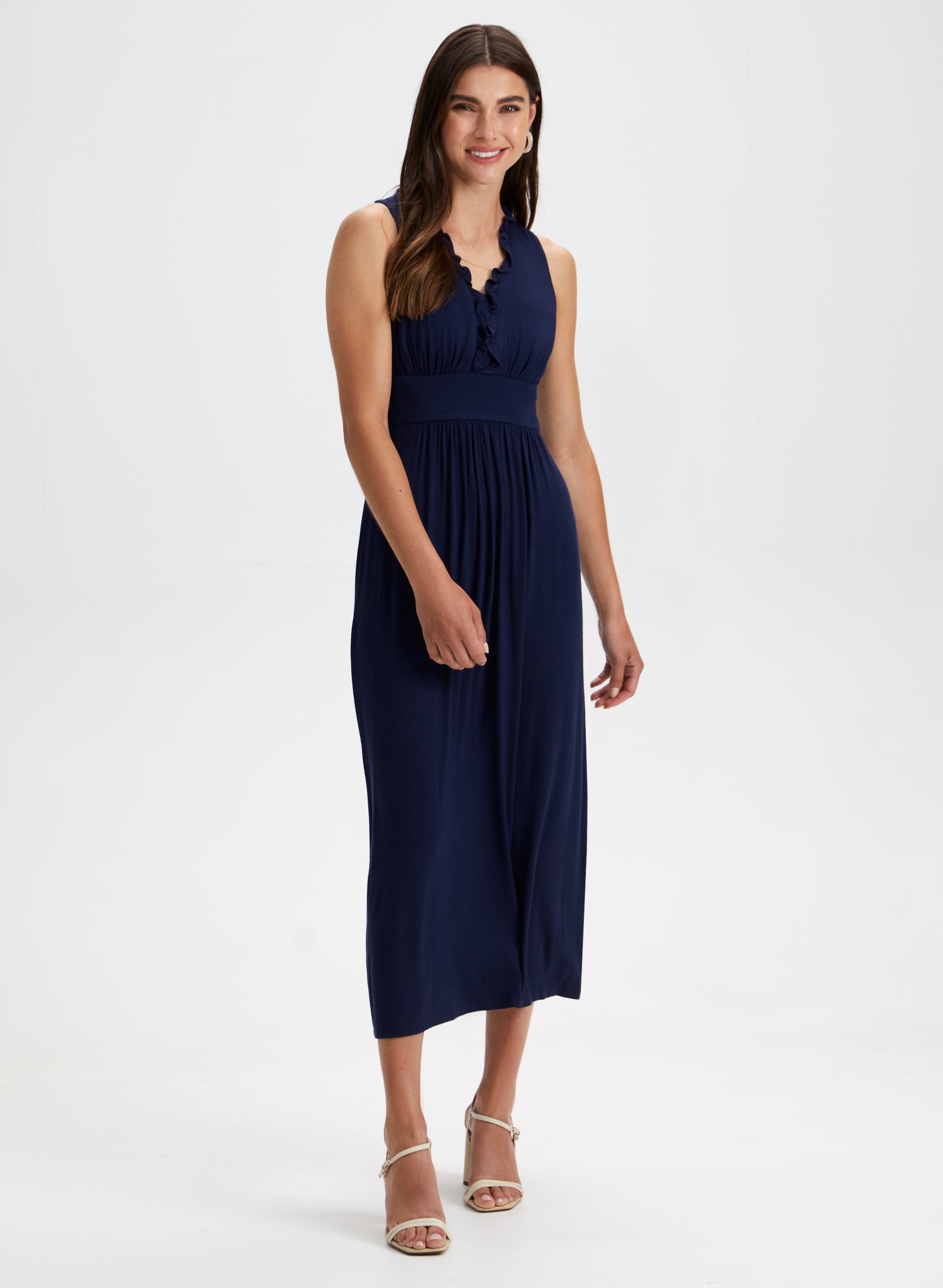 Blue ruffle dress online