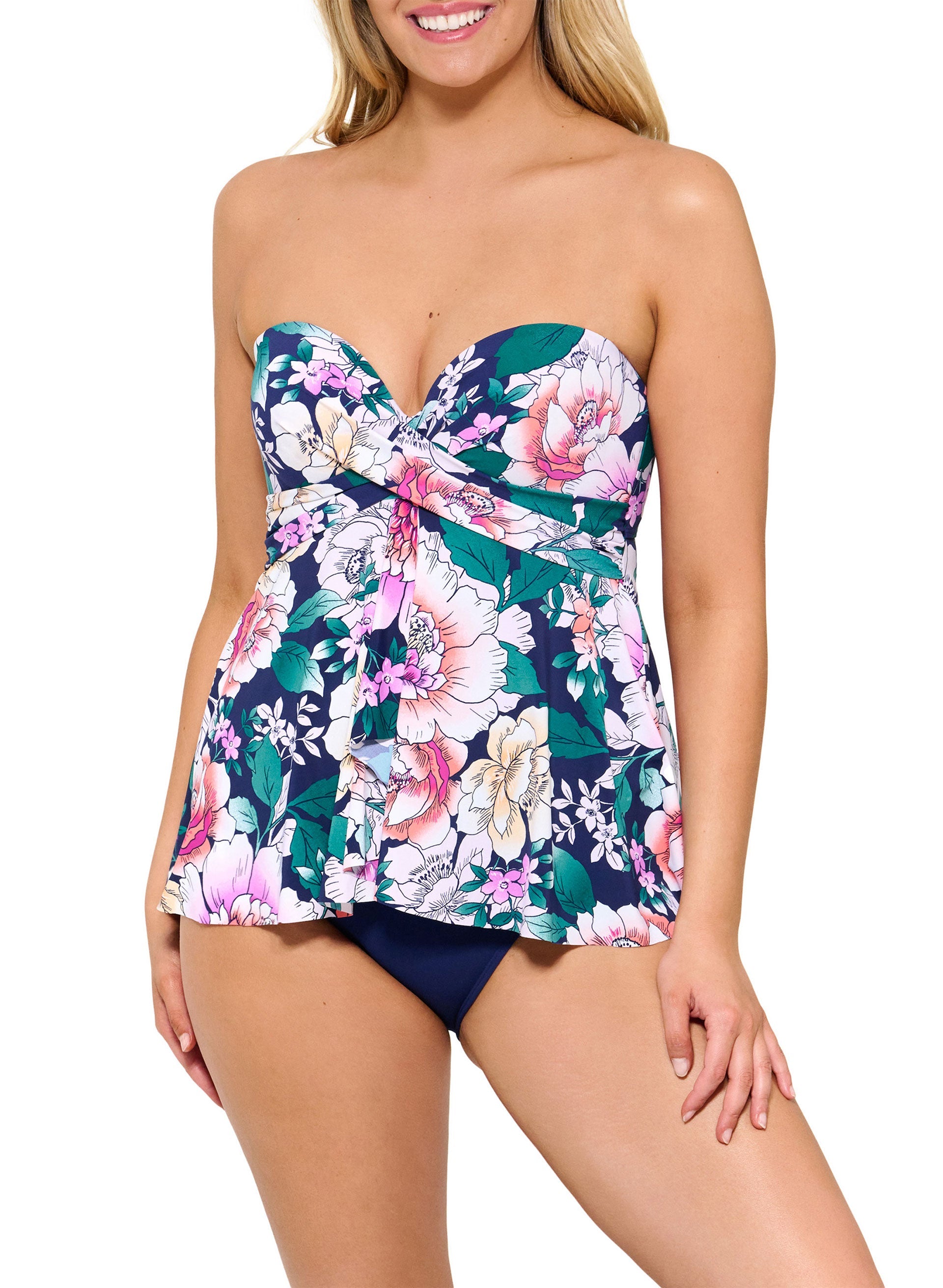 Christina Women s Nylon Spandex Floral Swim Dress Size 10