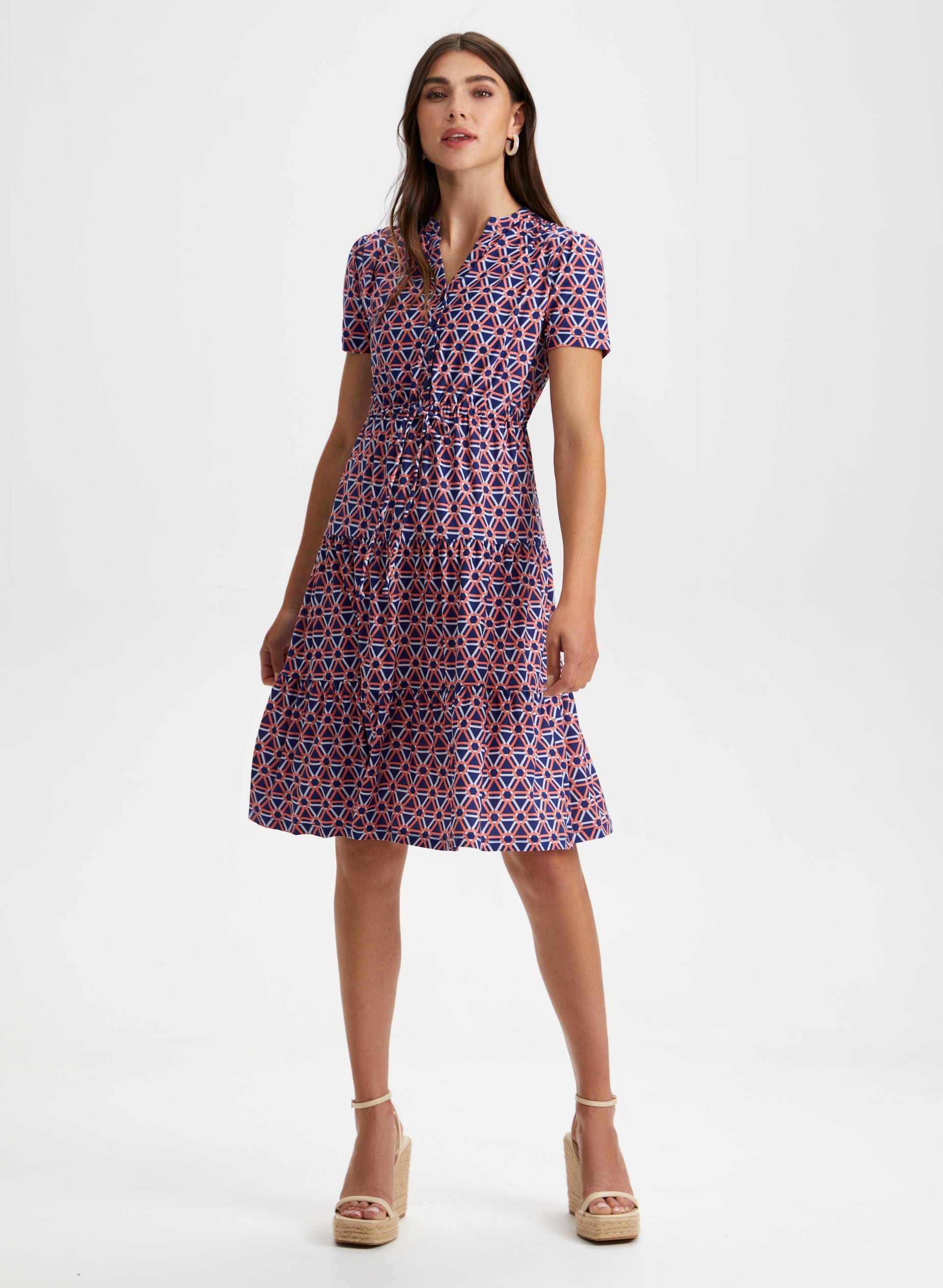 Geo print midi dress 2025