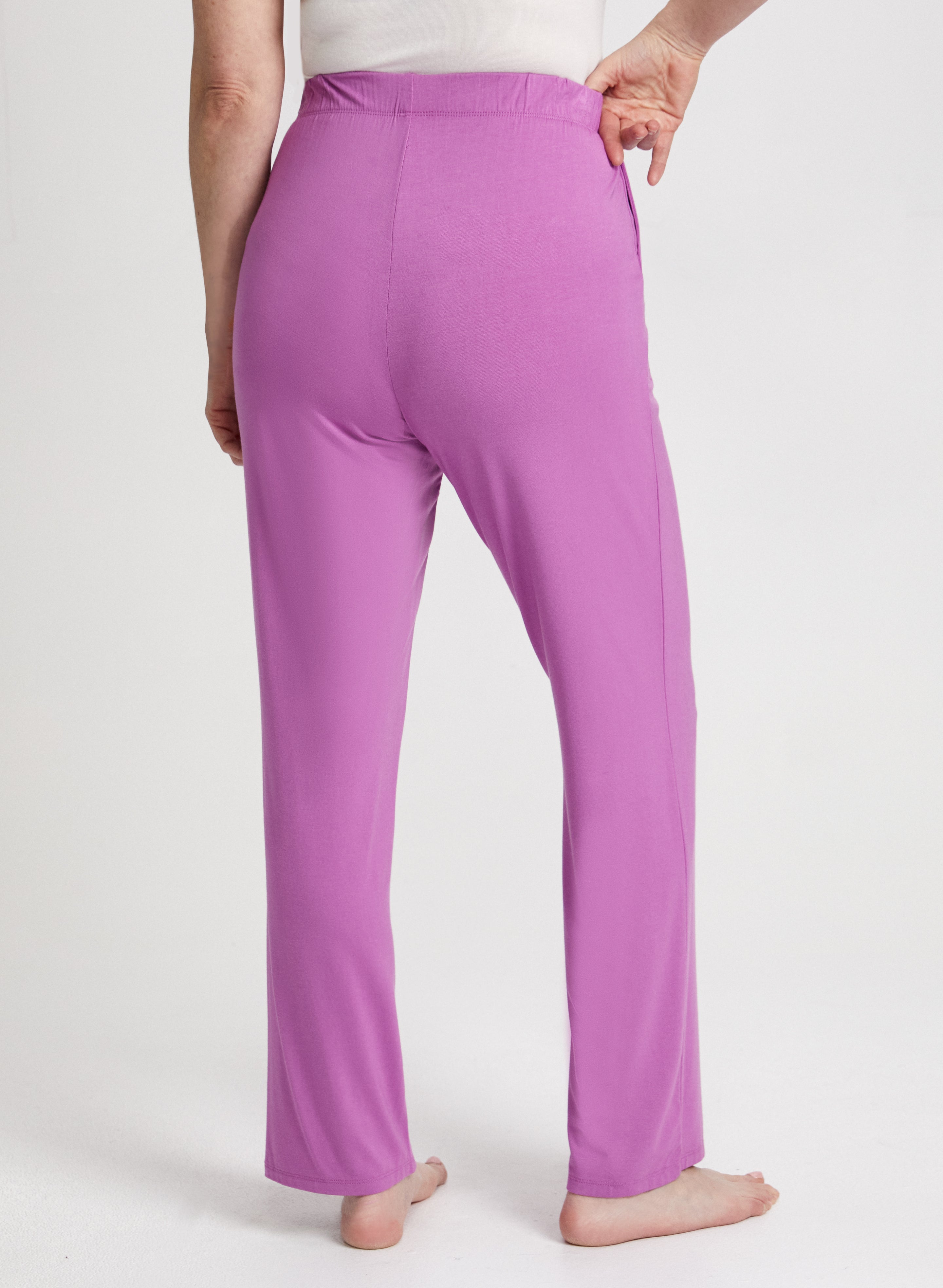Laura Women s Viscose Spandex Pyjama Pants With Pockets in Rose Bud Size XL