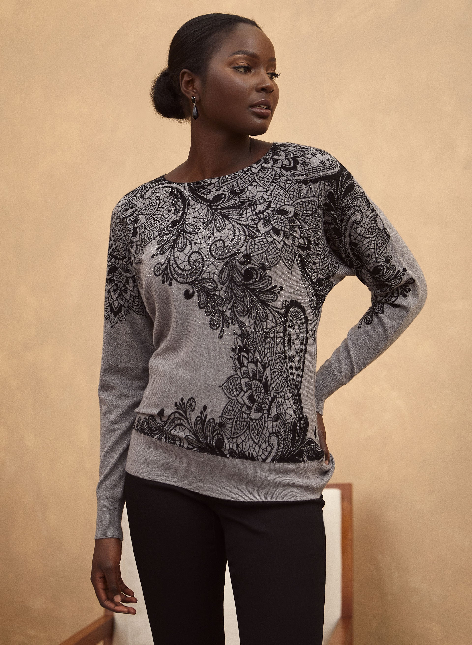 Paisley print sweater deals