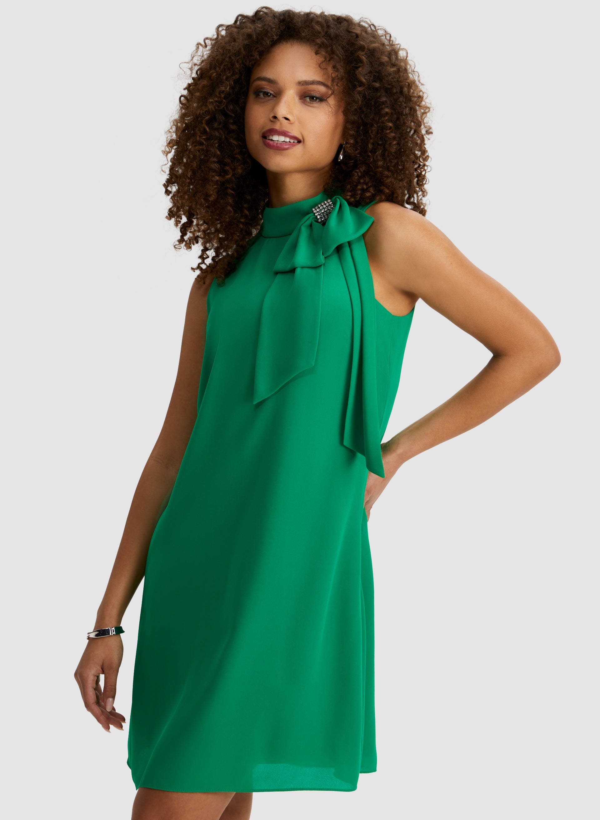 Sleeveless Mock Neck Dress