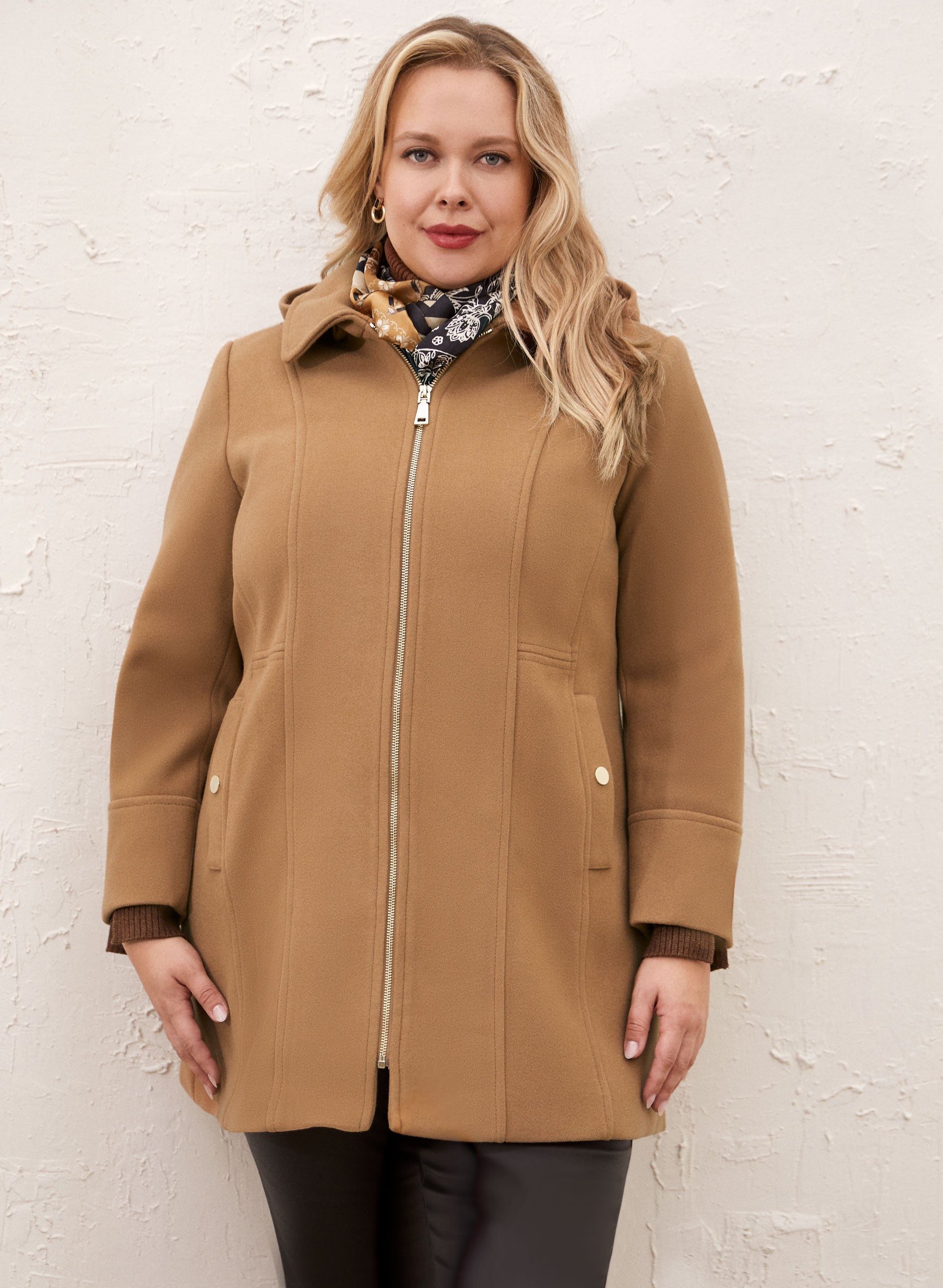 Stretch Wool Blend Coat