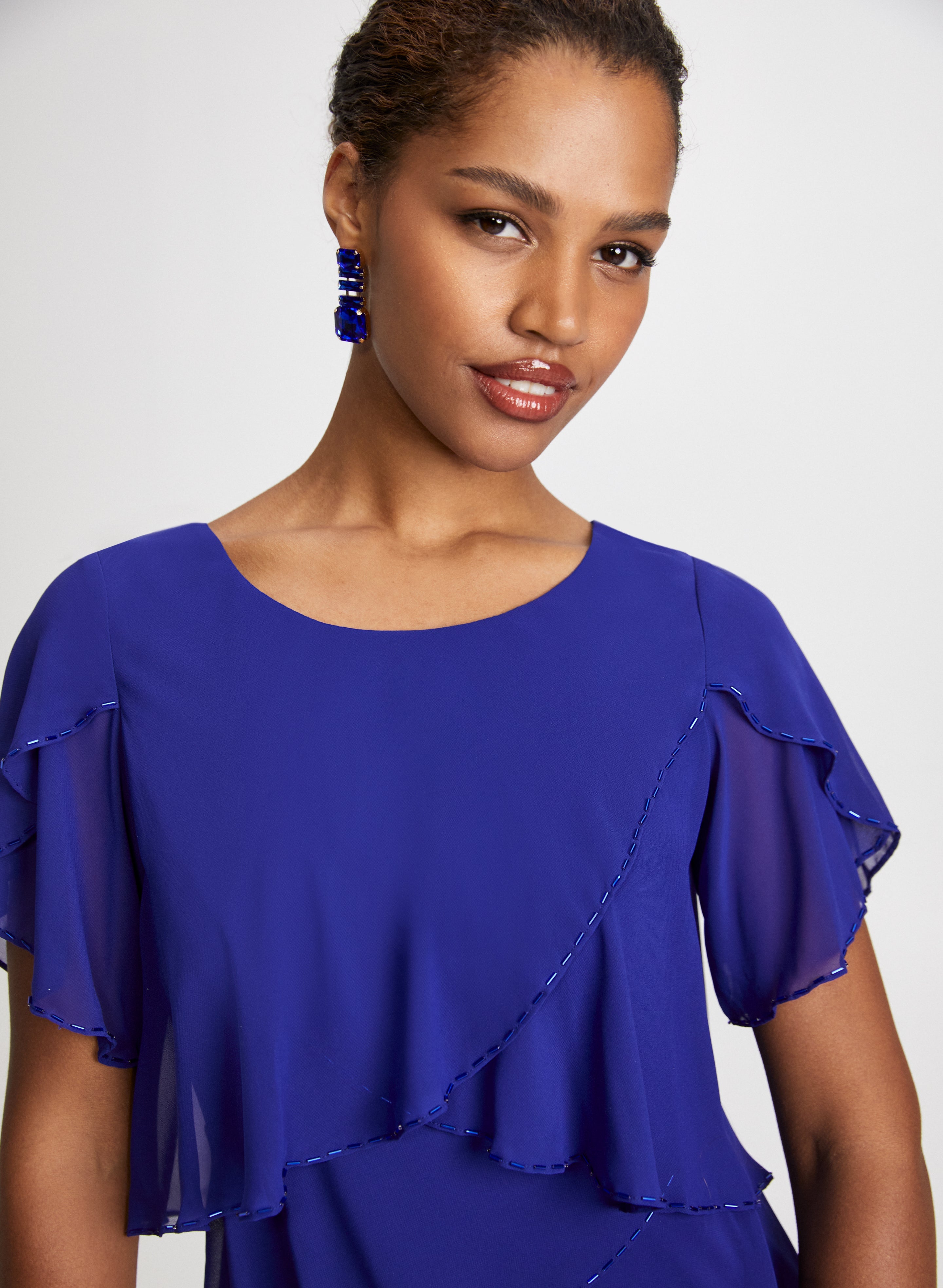 Blue tiered dress outlet