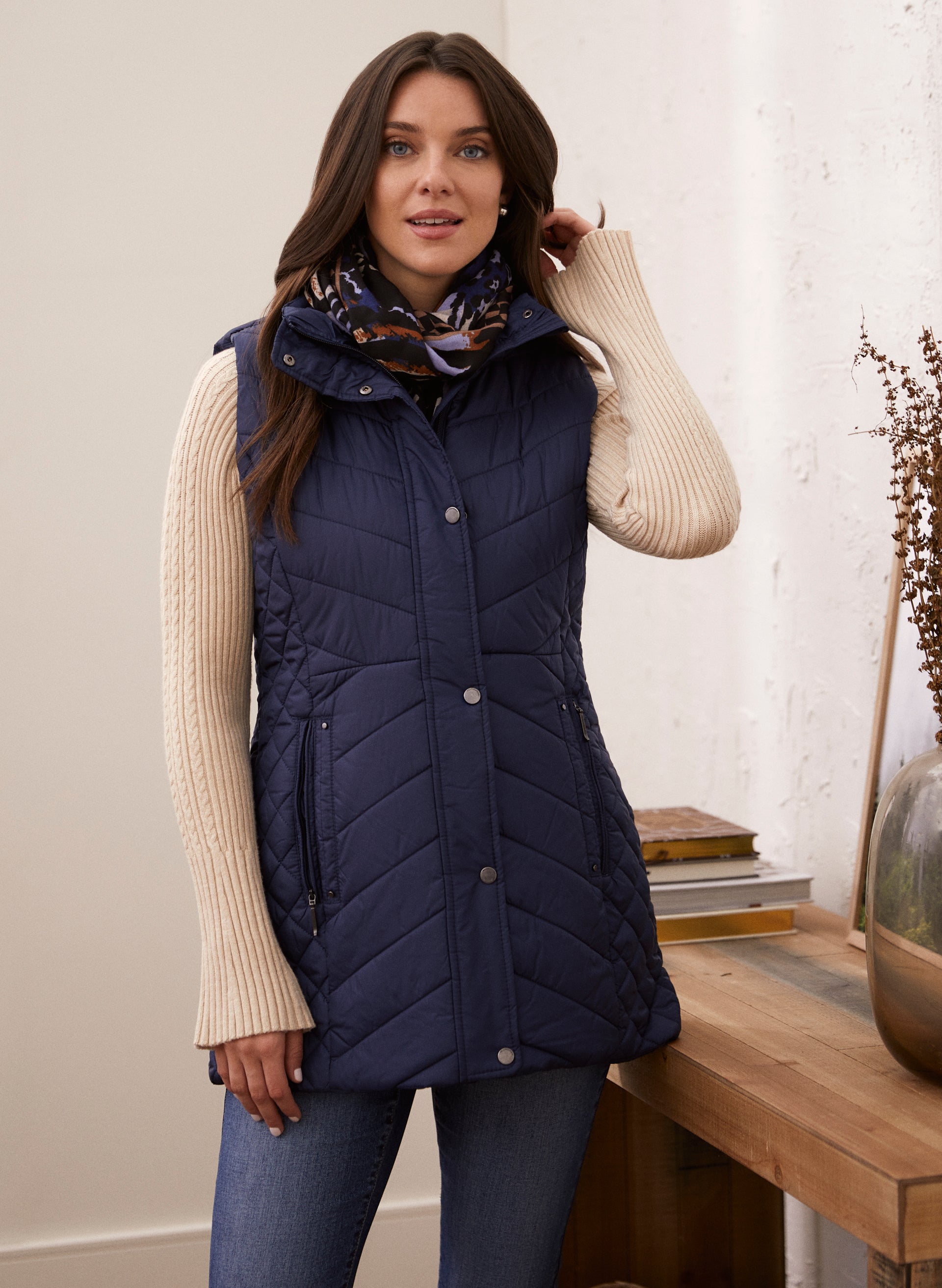 Blue down vest cheap