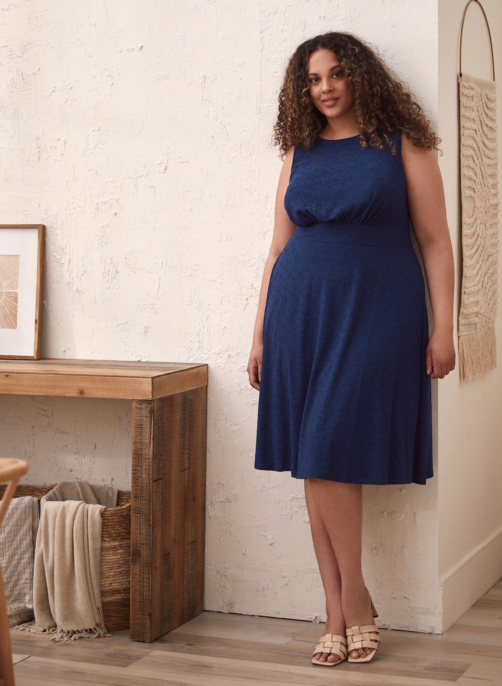 Blue eyelet dress best sale