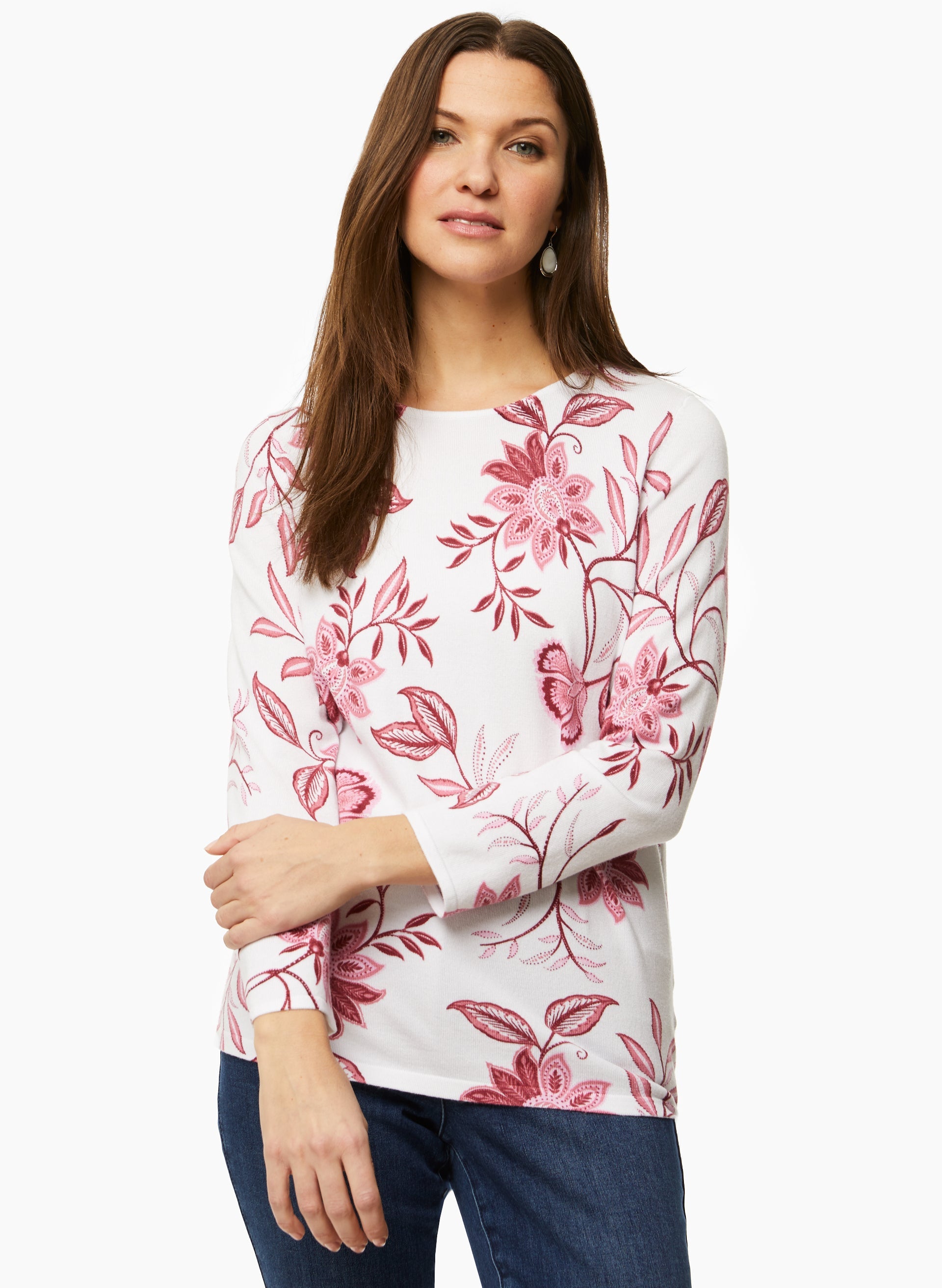 Floral hot sale sweater women's