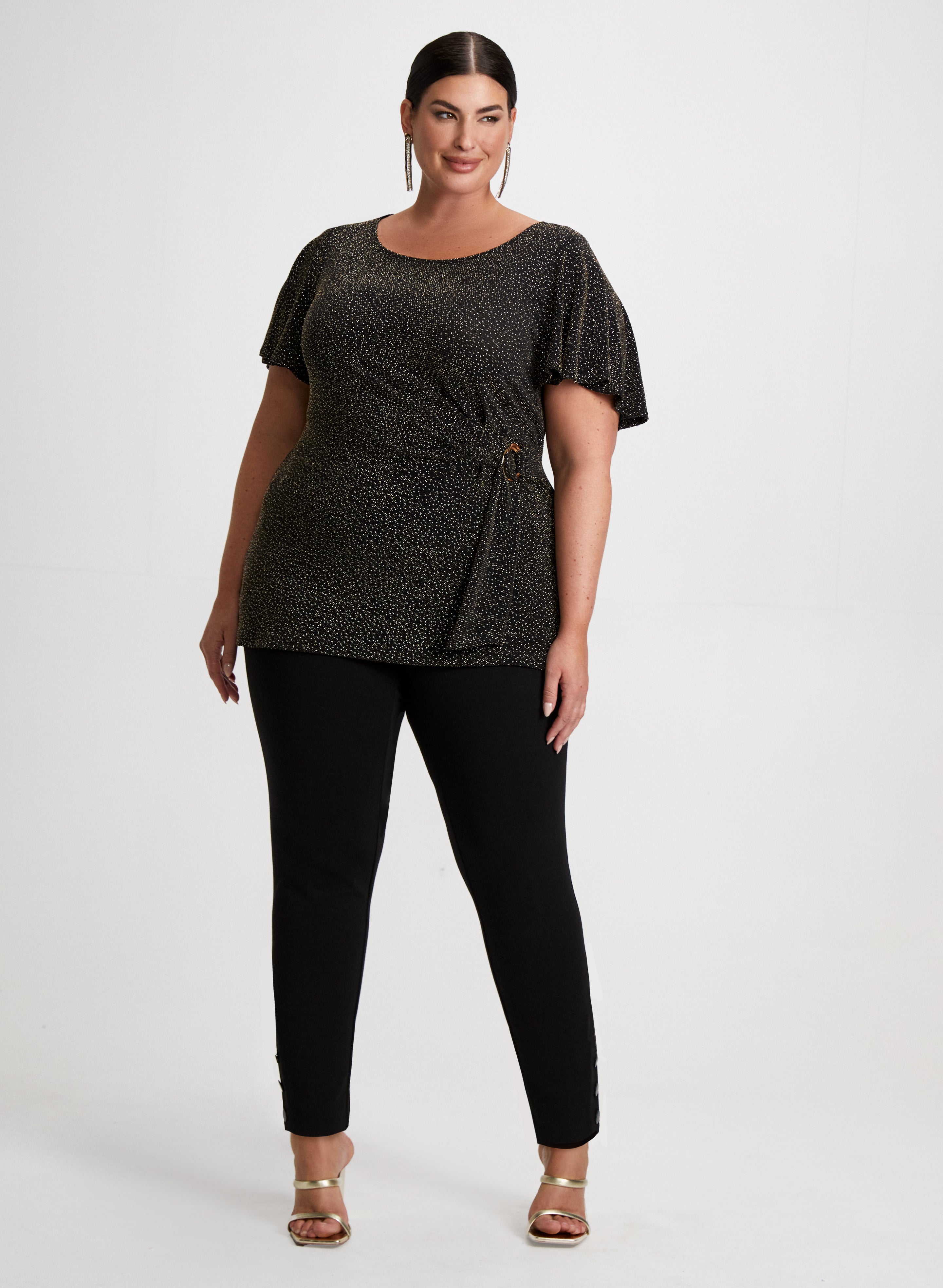 Glitter Top Straight Leg Pants