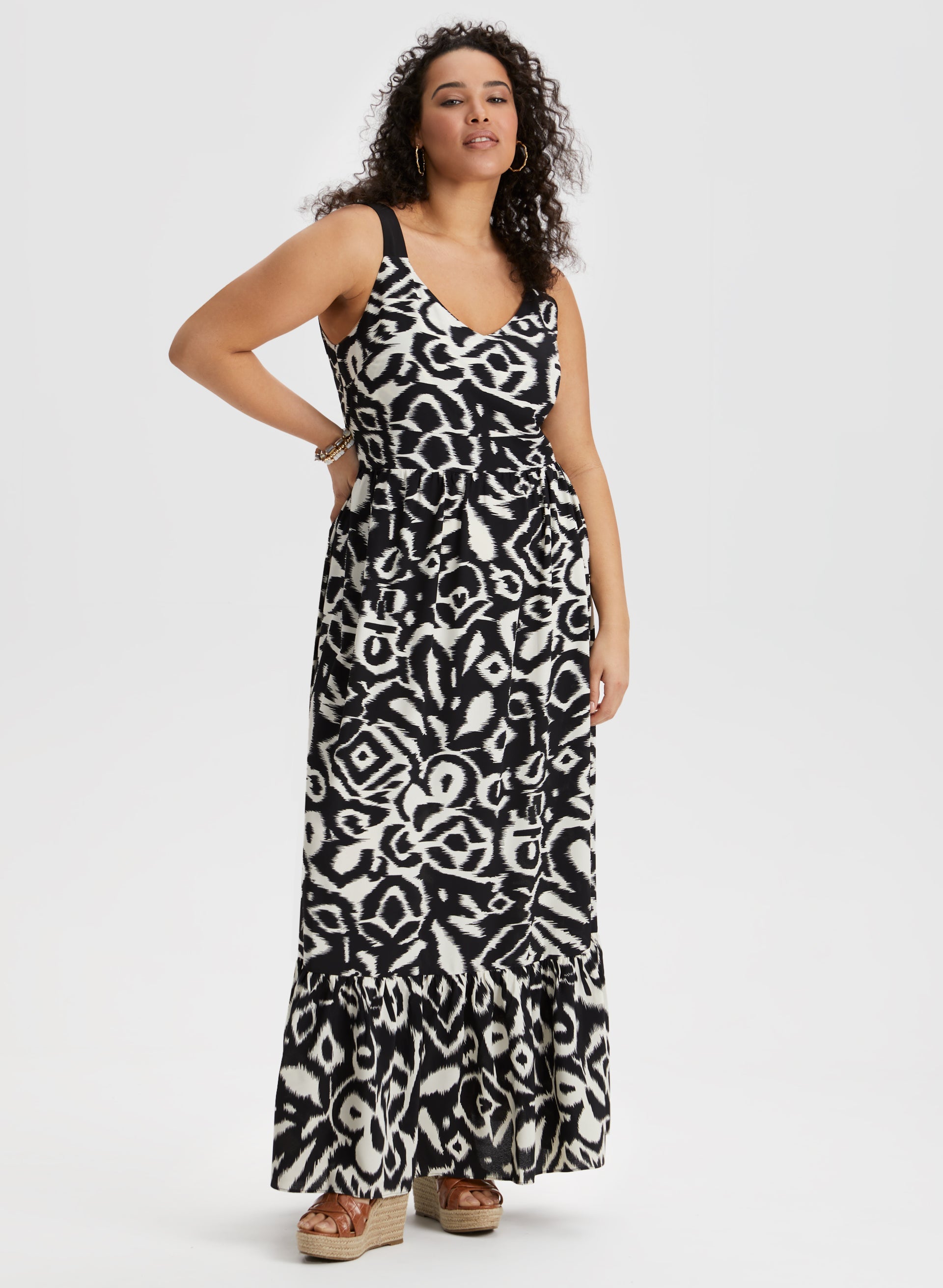 Abstract Print Maxi Dress