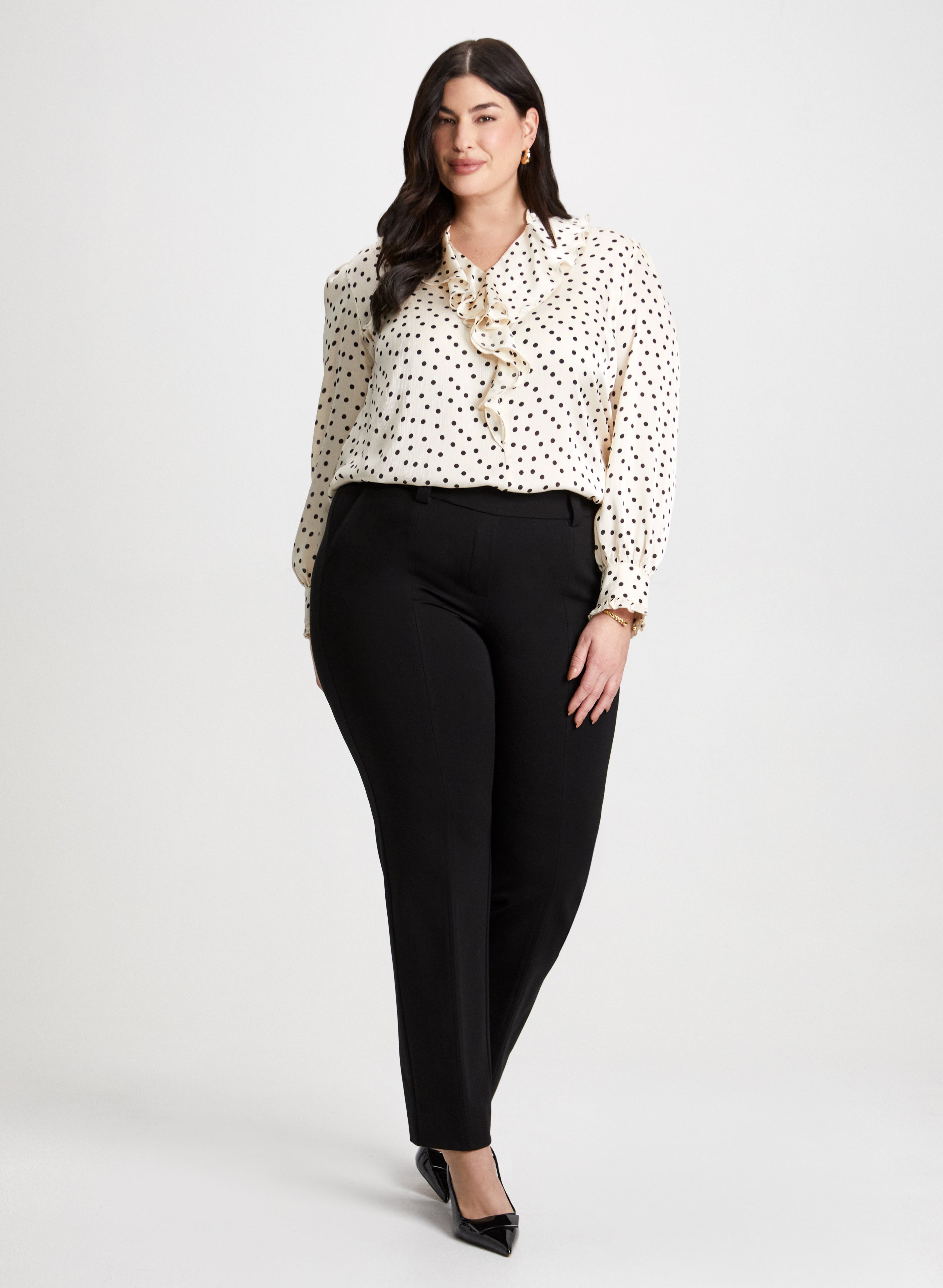 Black pants with white polka dots hot sale