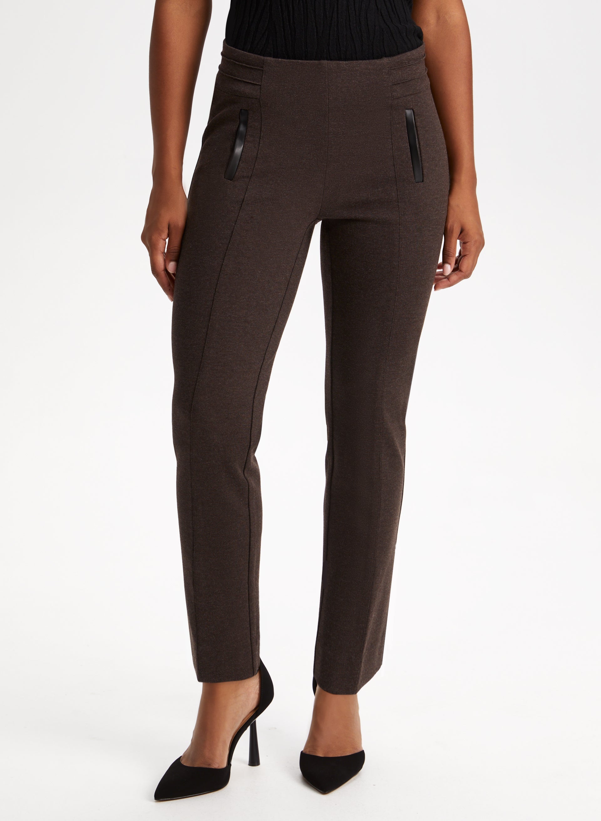 Contrast Trim Pull-On Pants