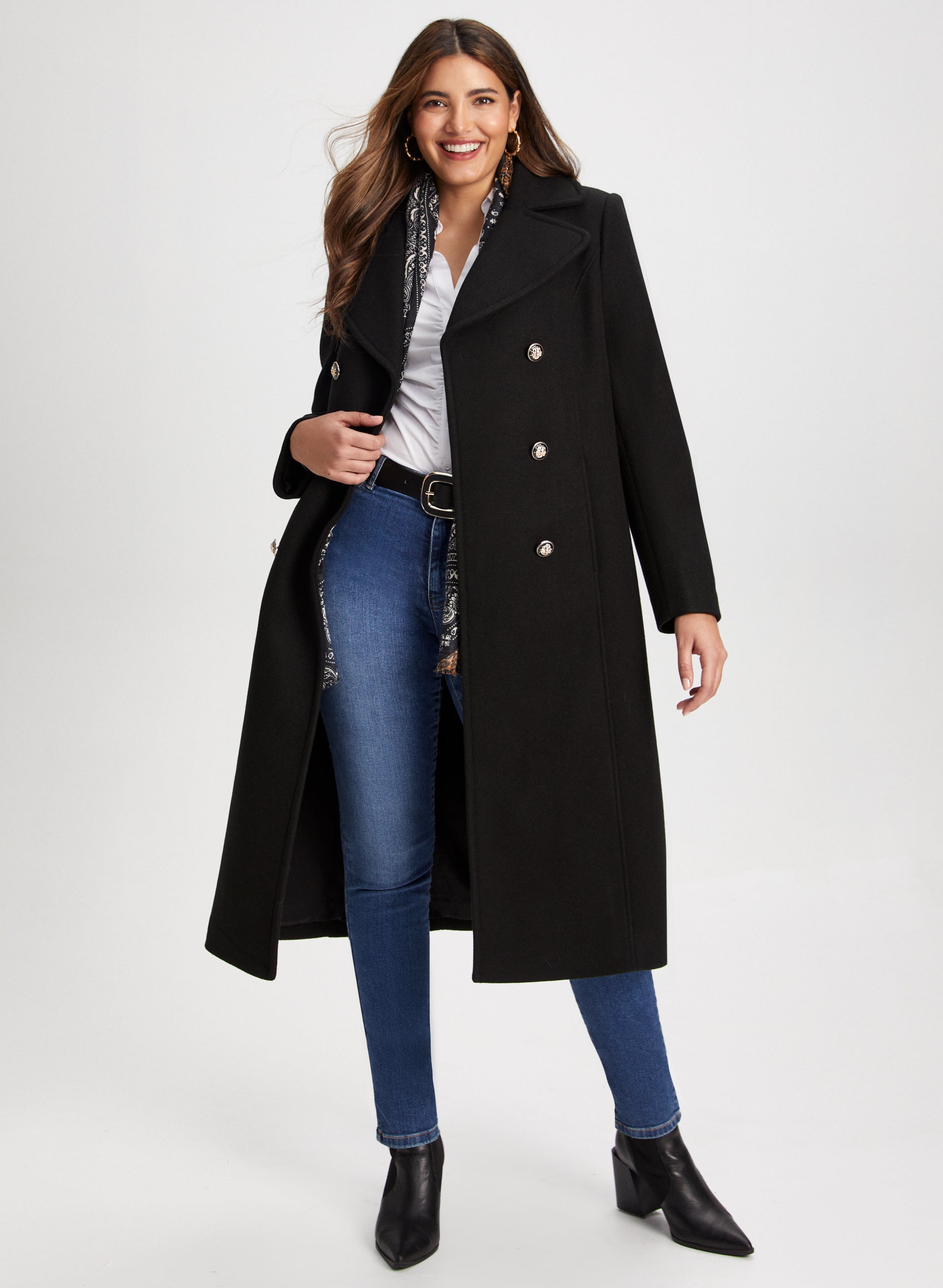 Stretch Wool Blend Coat