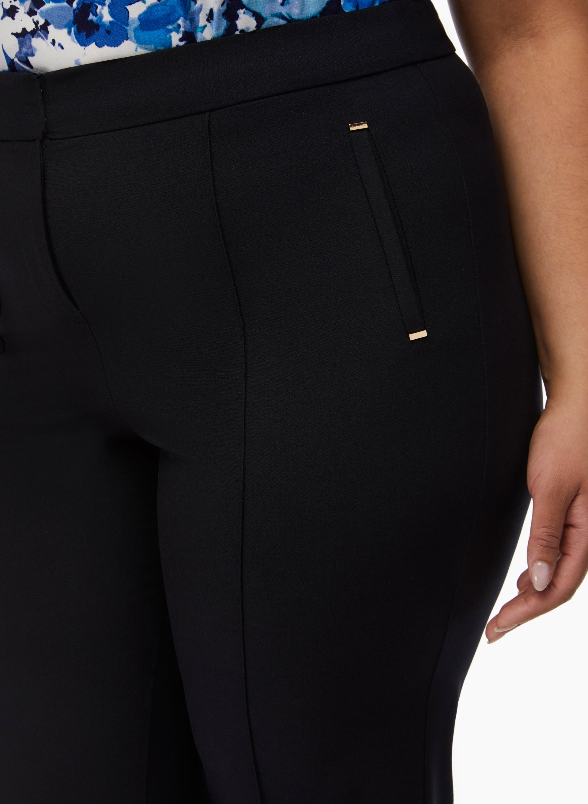 Curvy Button Pocket Riviera Slim Pants in Bi-Stretch