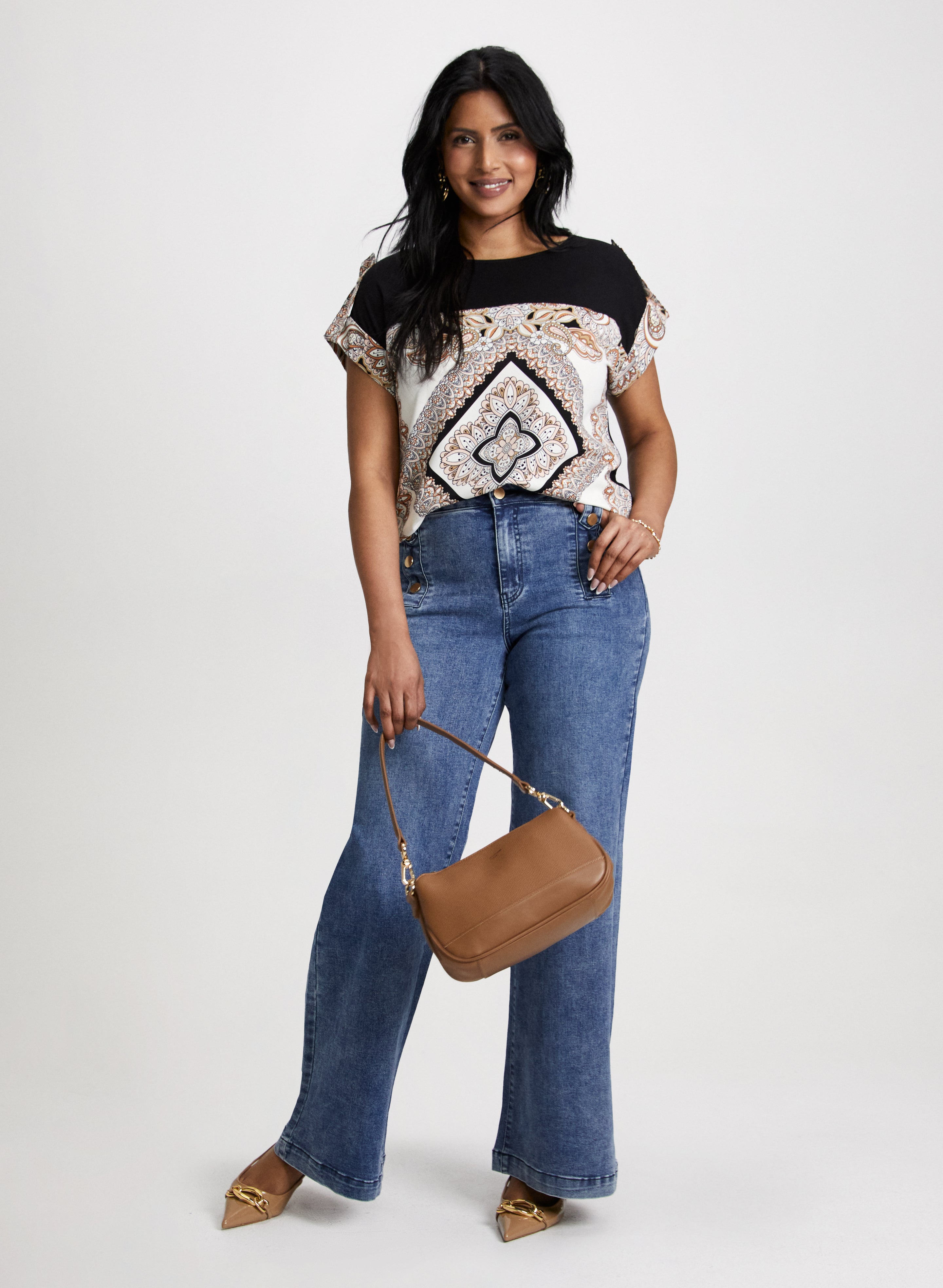 トップス Laura Drop-Shoulder Printed T-Shirt & Wide Leg Pants