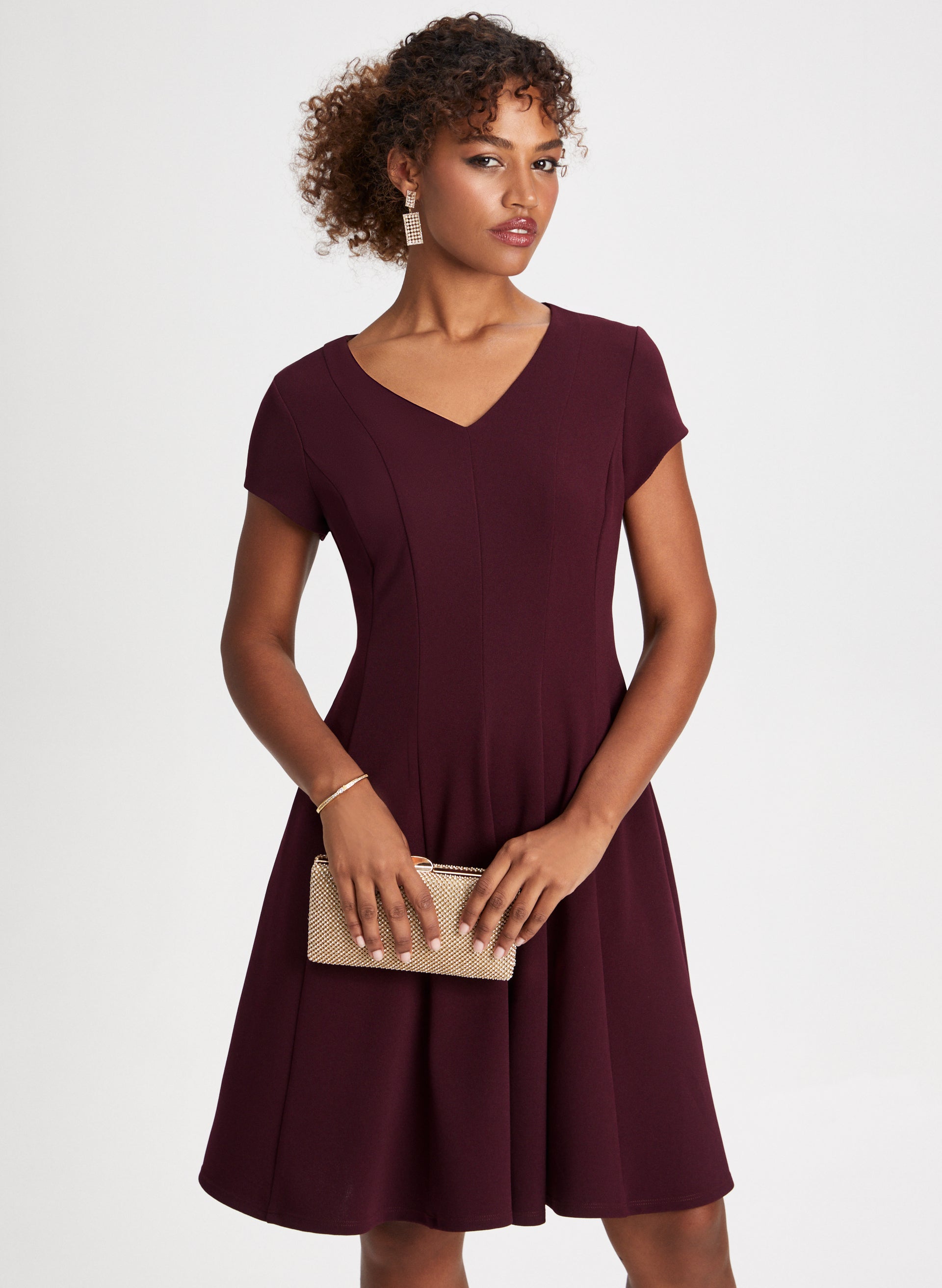 Cap Sleeve Fit & Flare Dress