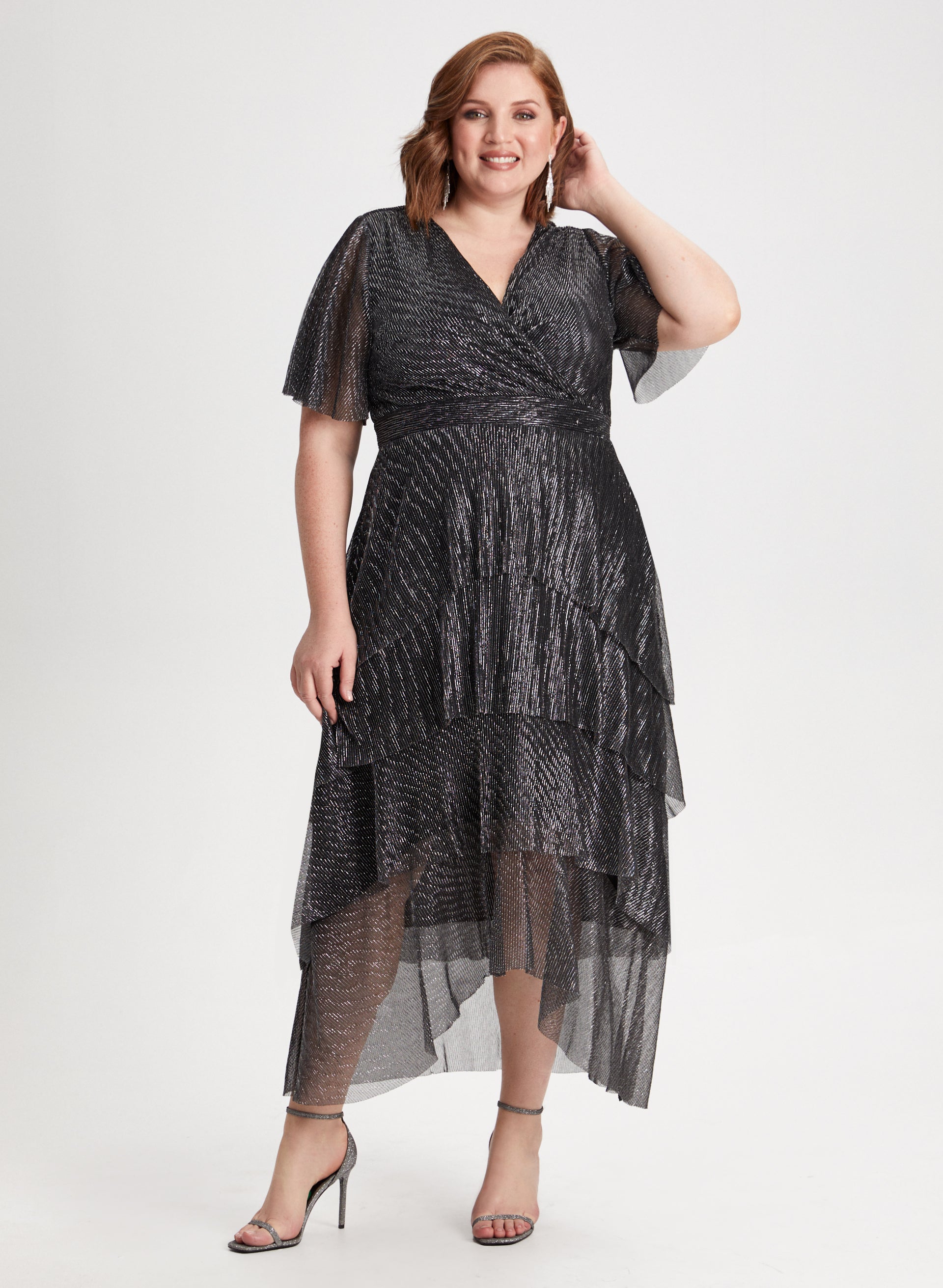 Plus metallic dress sales