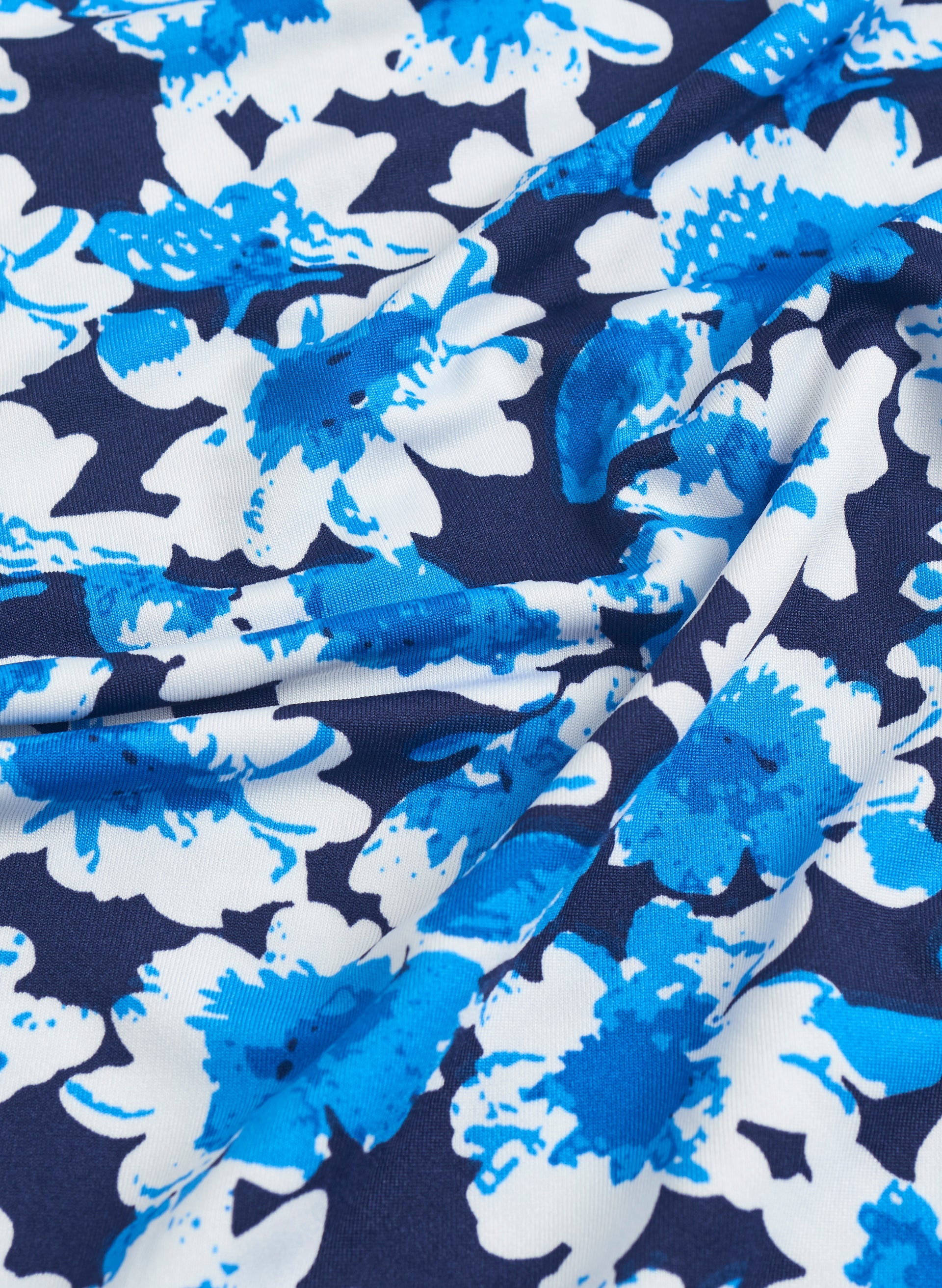 New Lucky Brand Blue White Floral Print Linen Flutter Sleeve Shift