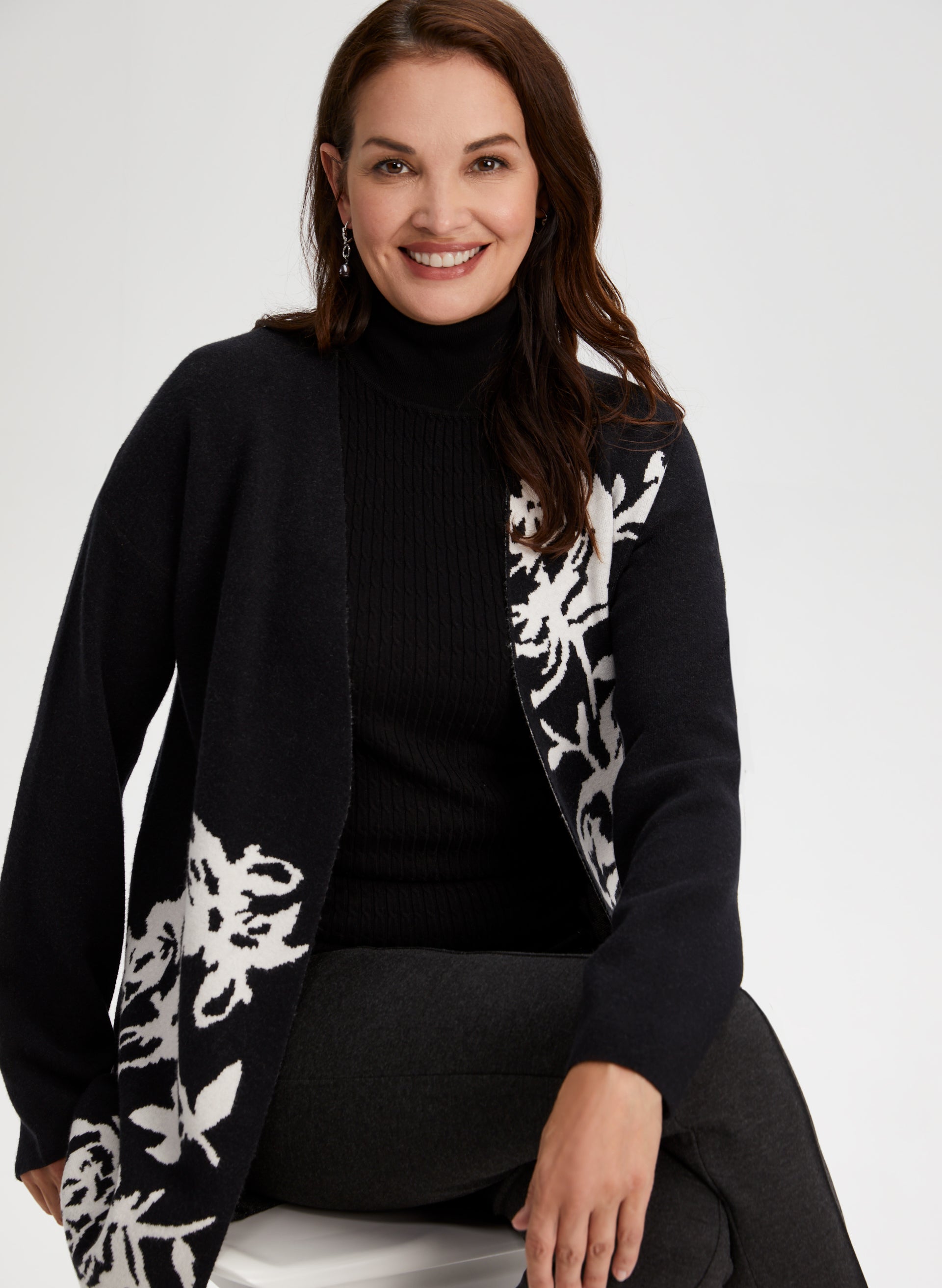 Floral cardigan canada top
