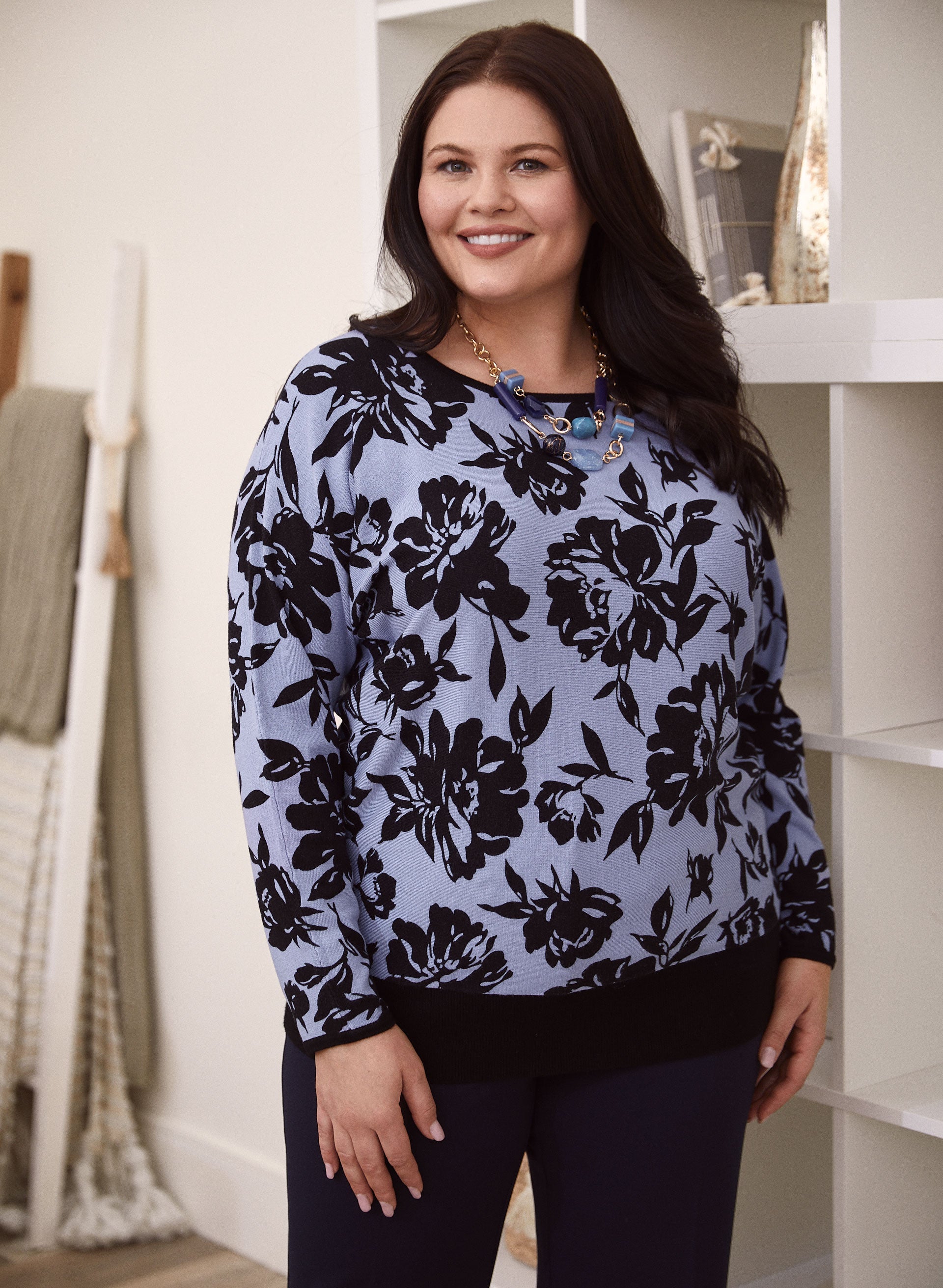 Floral Print Sweater