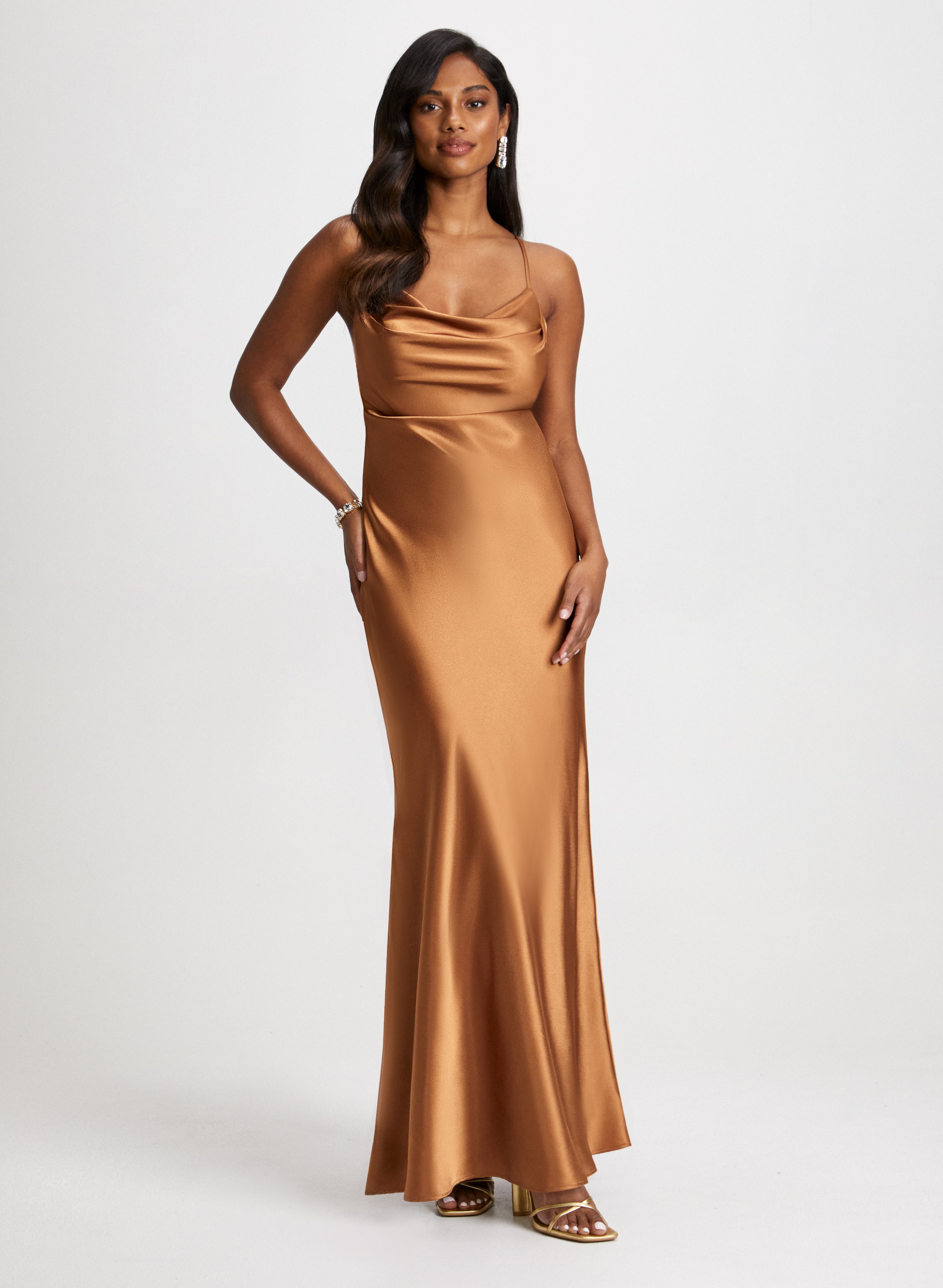 Earrings on long gown shop