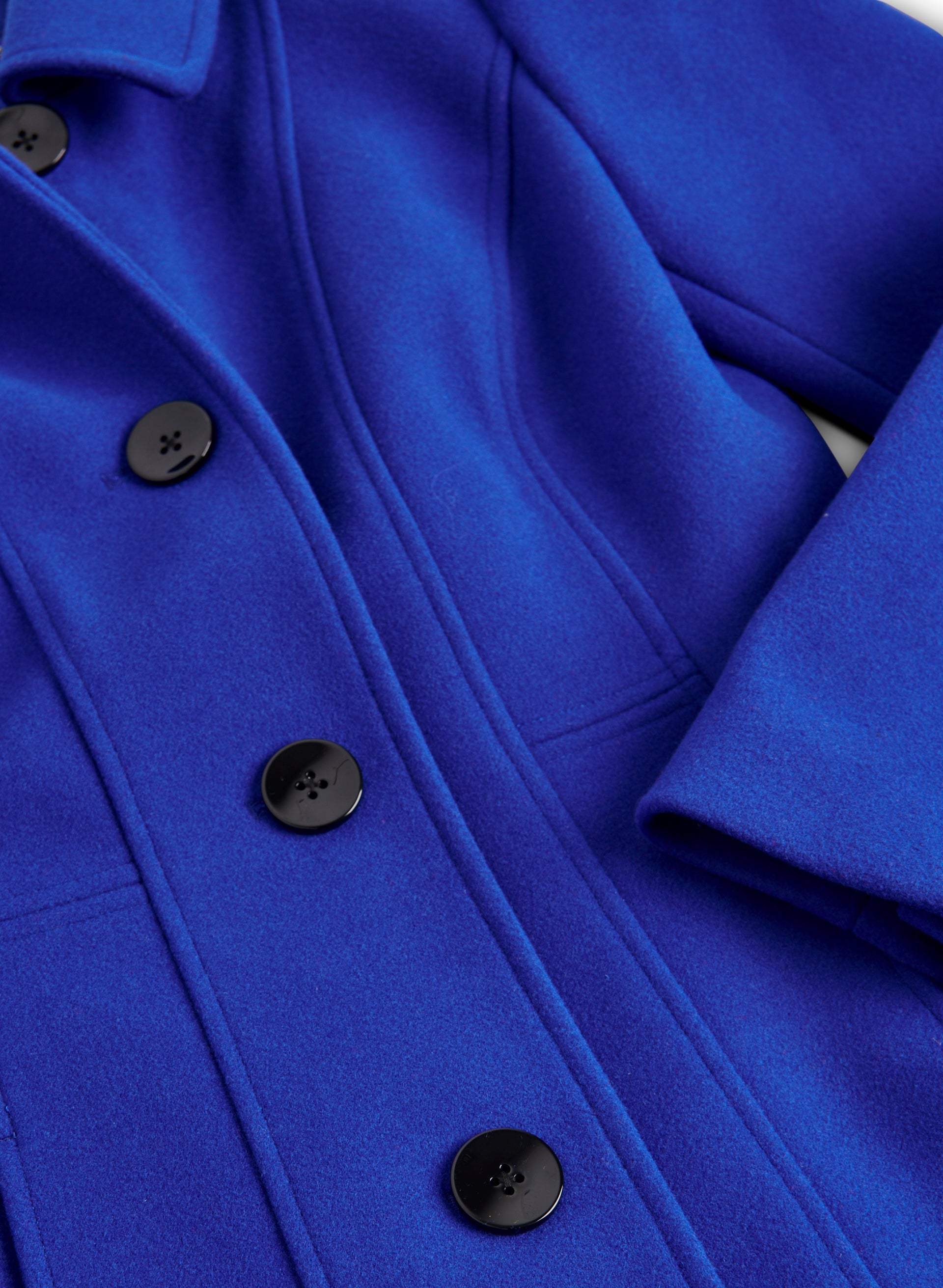Blue wool blend coat hot sale