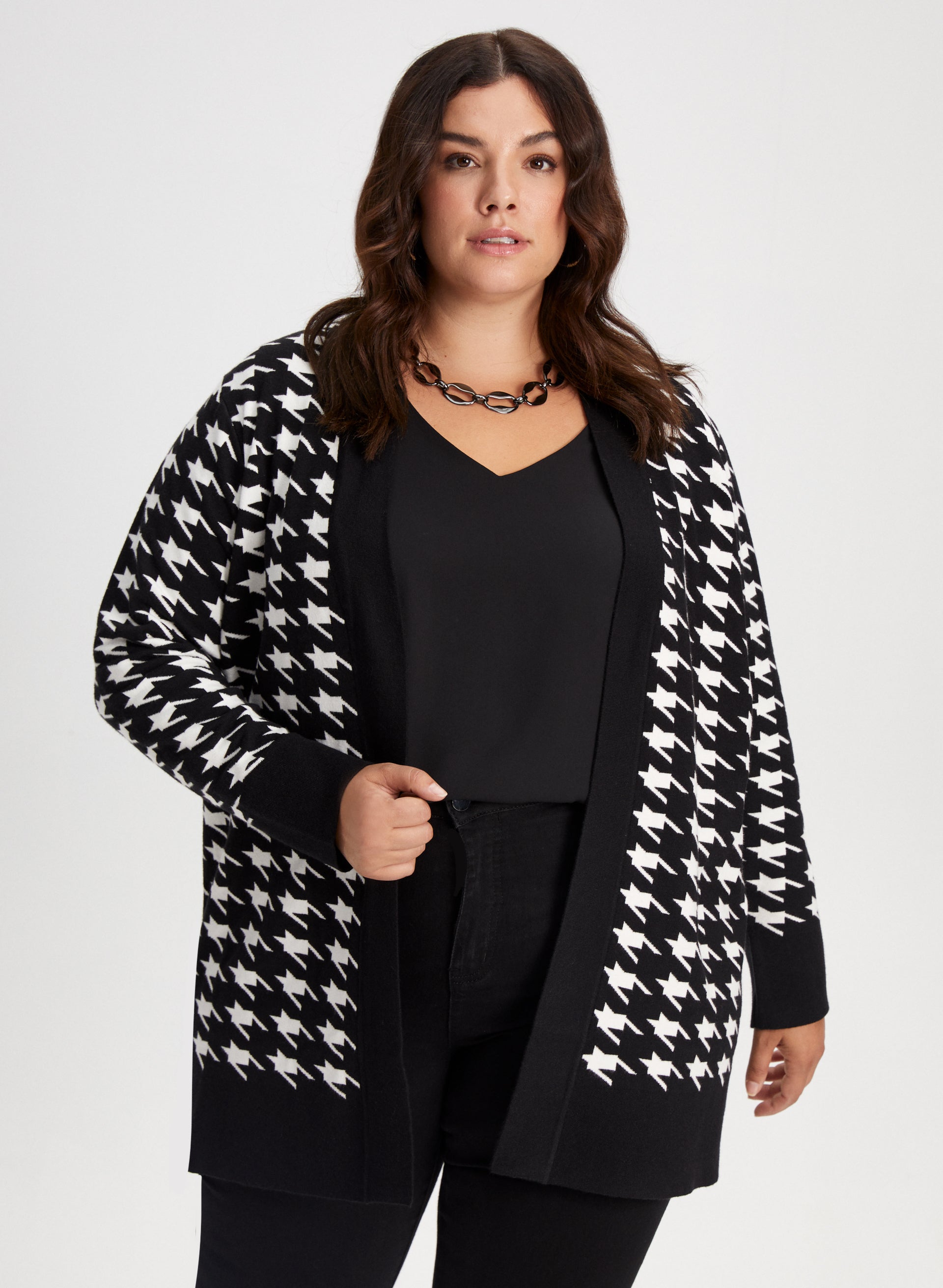 Houndstooth cardigan on sale