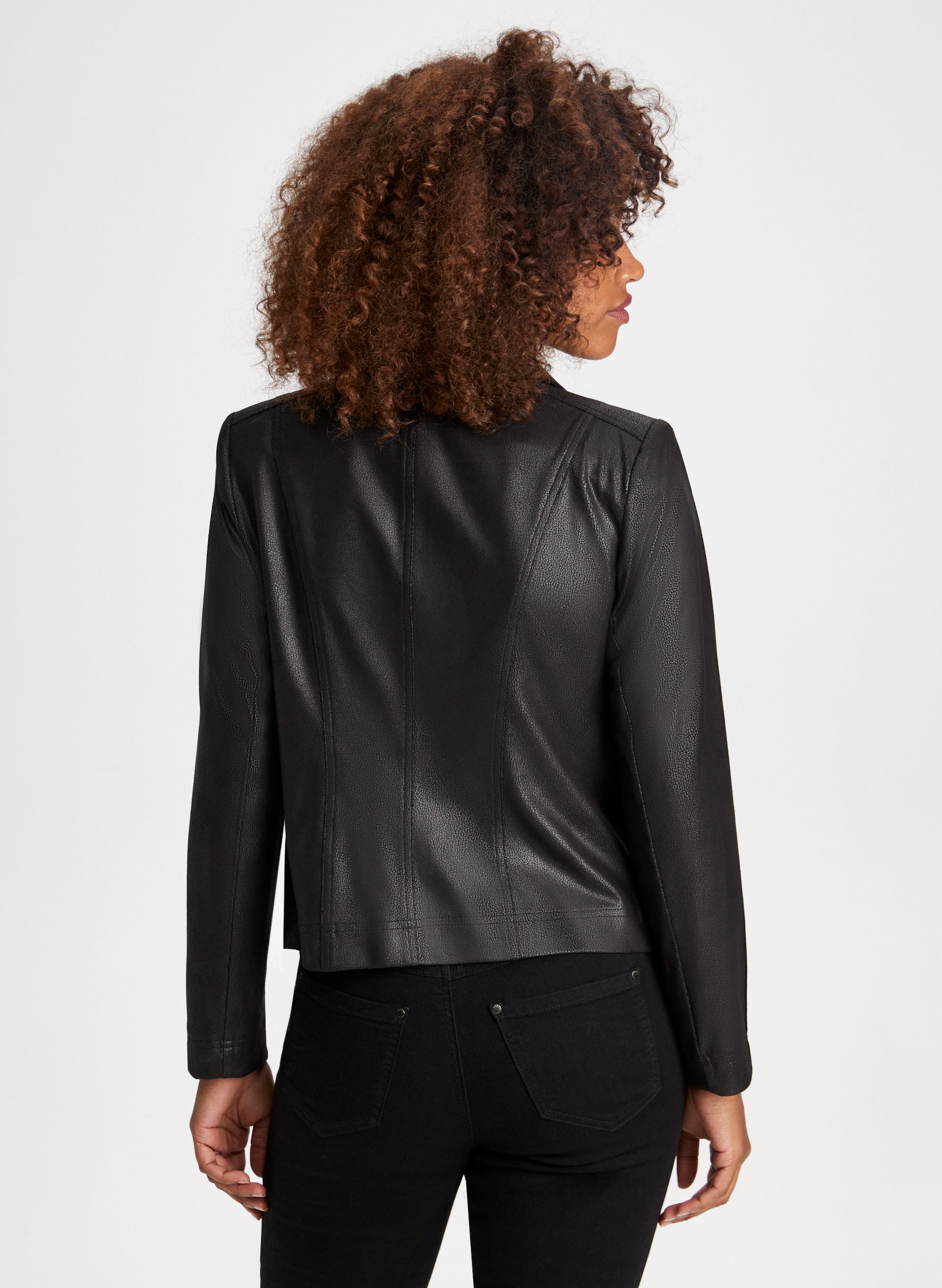 Black suedette jacket top