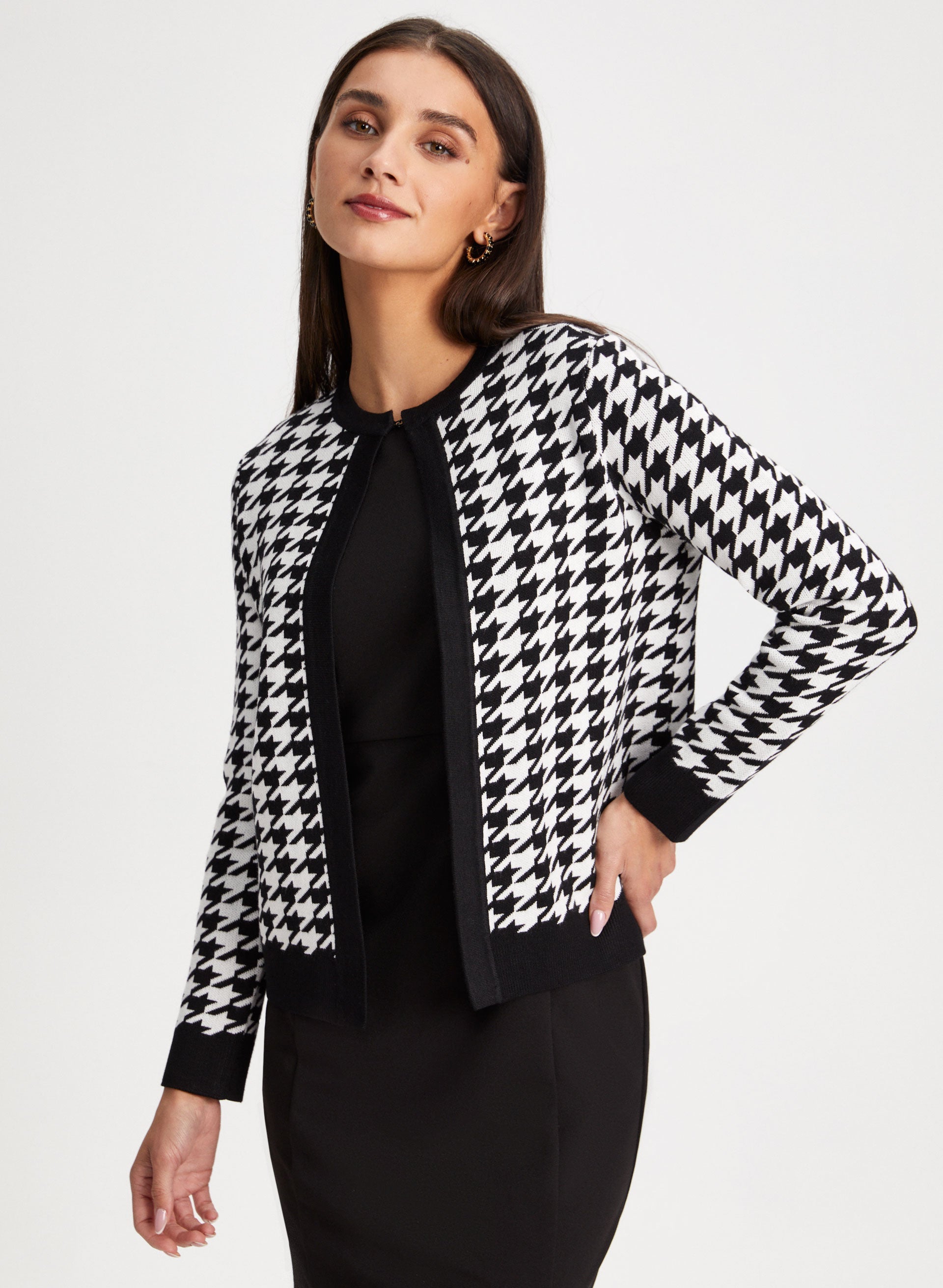 Black white cardigan shop