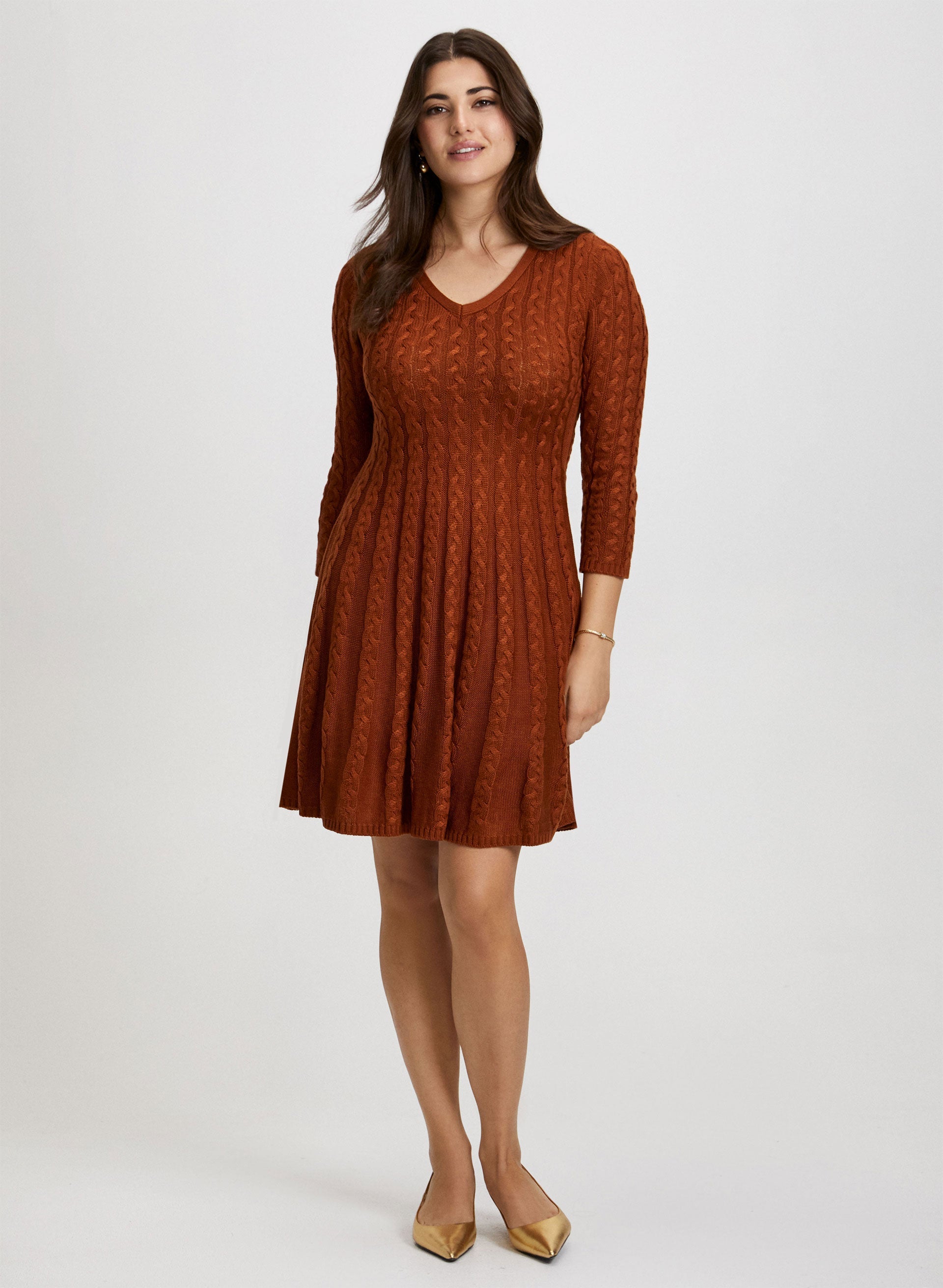  MAGUZA Women's Oversized Cable Knit Sweater Dress for