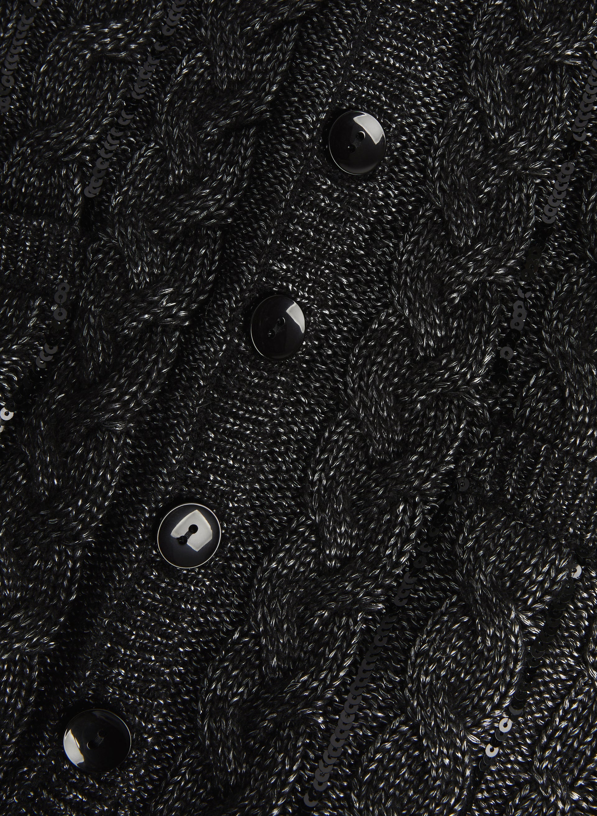 Laura Women s Acrylic Polyester Metallic Sequin Detail Cardigan in Black Pattern Size Large