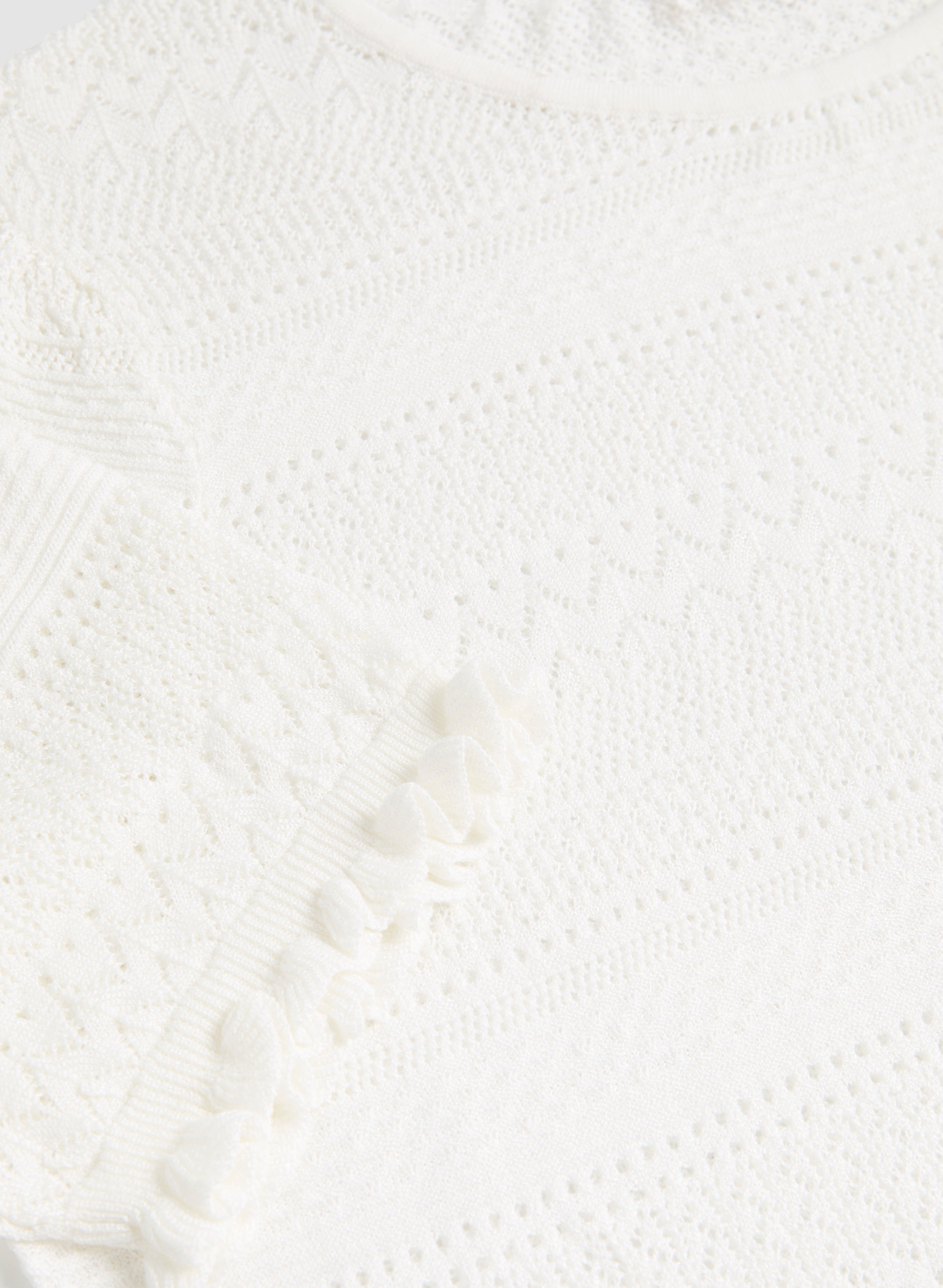 Sale Short Sleeve Pointelle Cardigan Cream — Distinctively Hers
