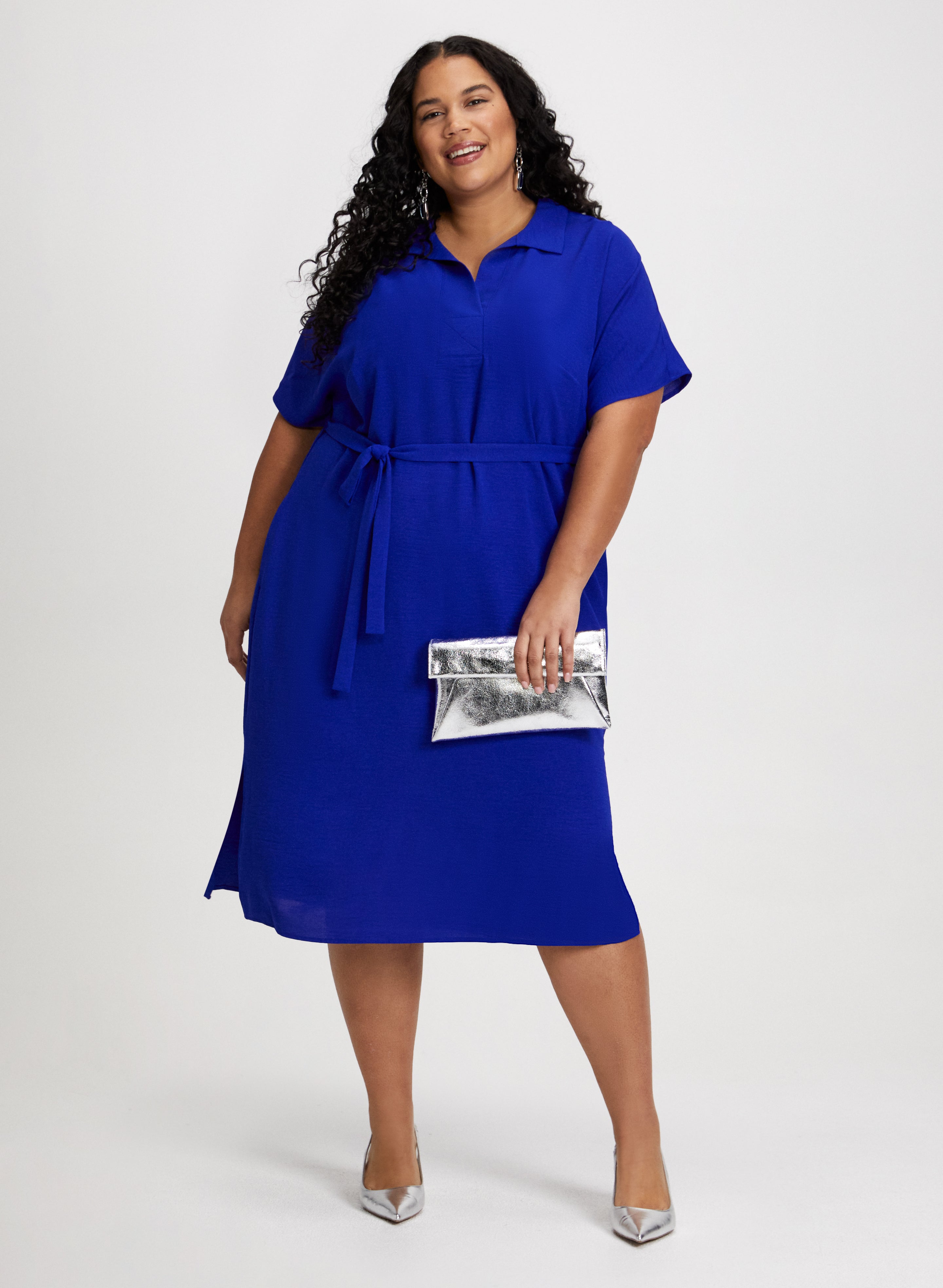 Blue collared dress new arrivals