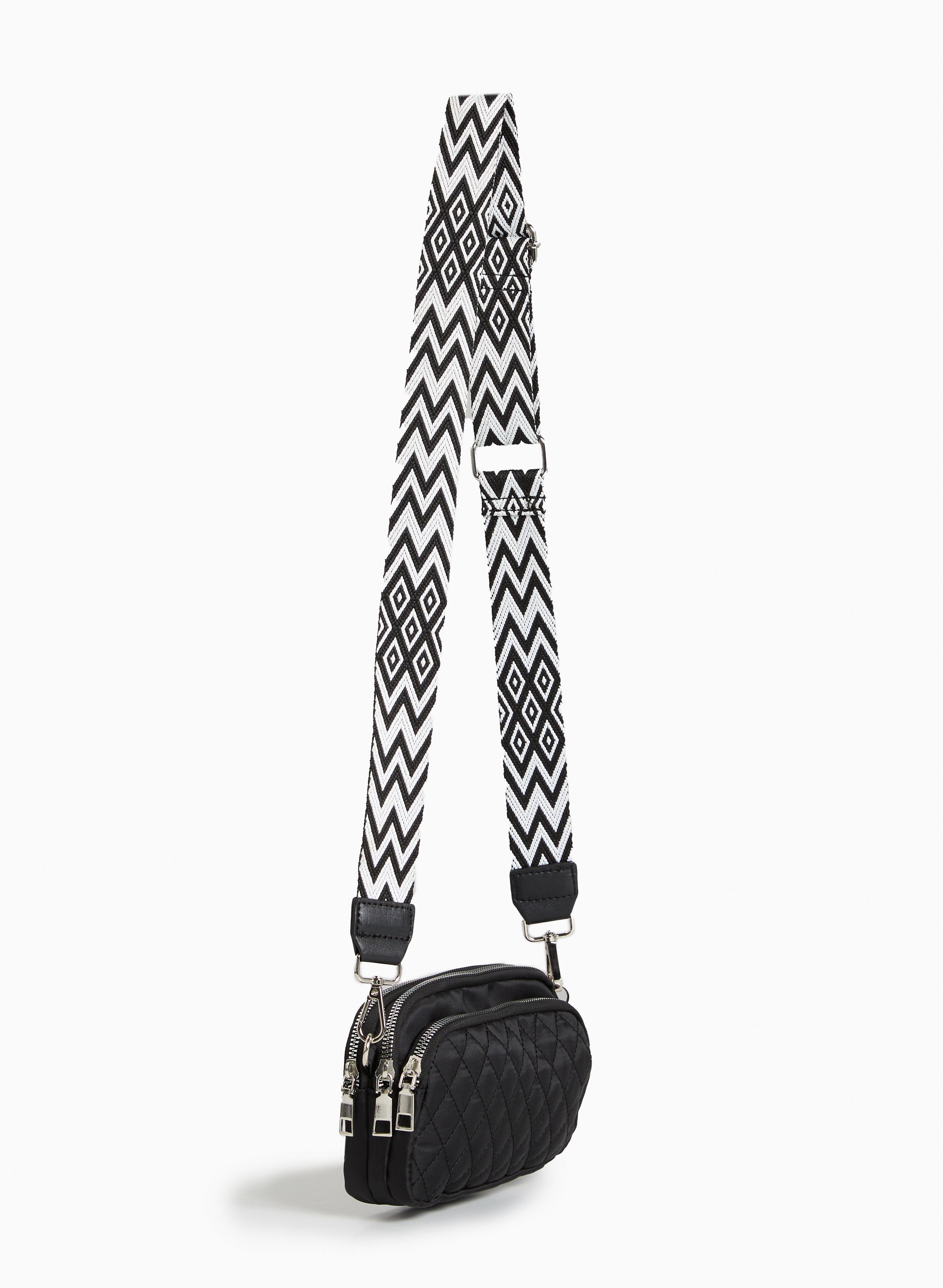 Geometric Strap Quilted Crossbody Bag
