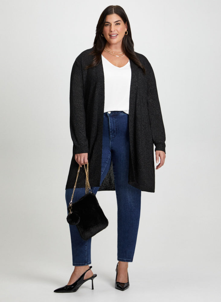 Tunic Length Shimmer Cardigan