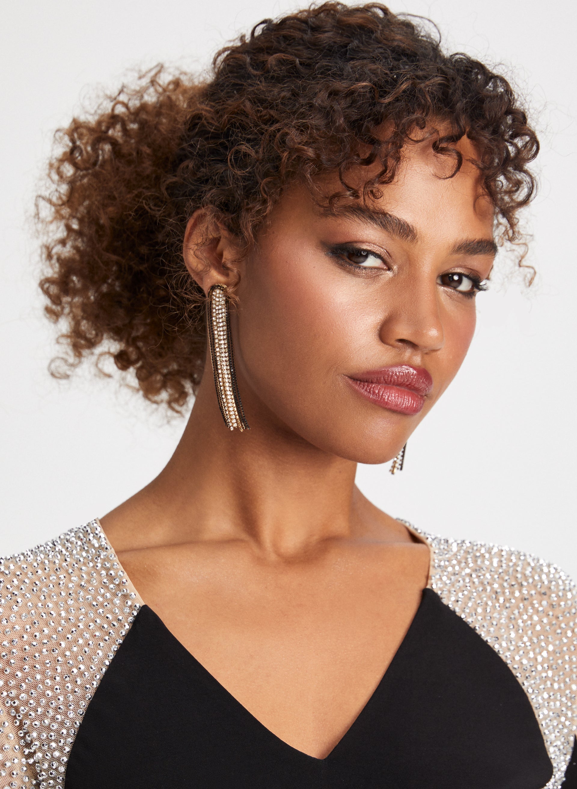 Two-Tone Cascading Earrings