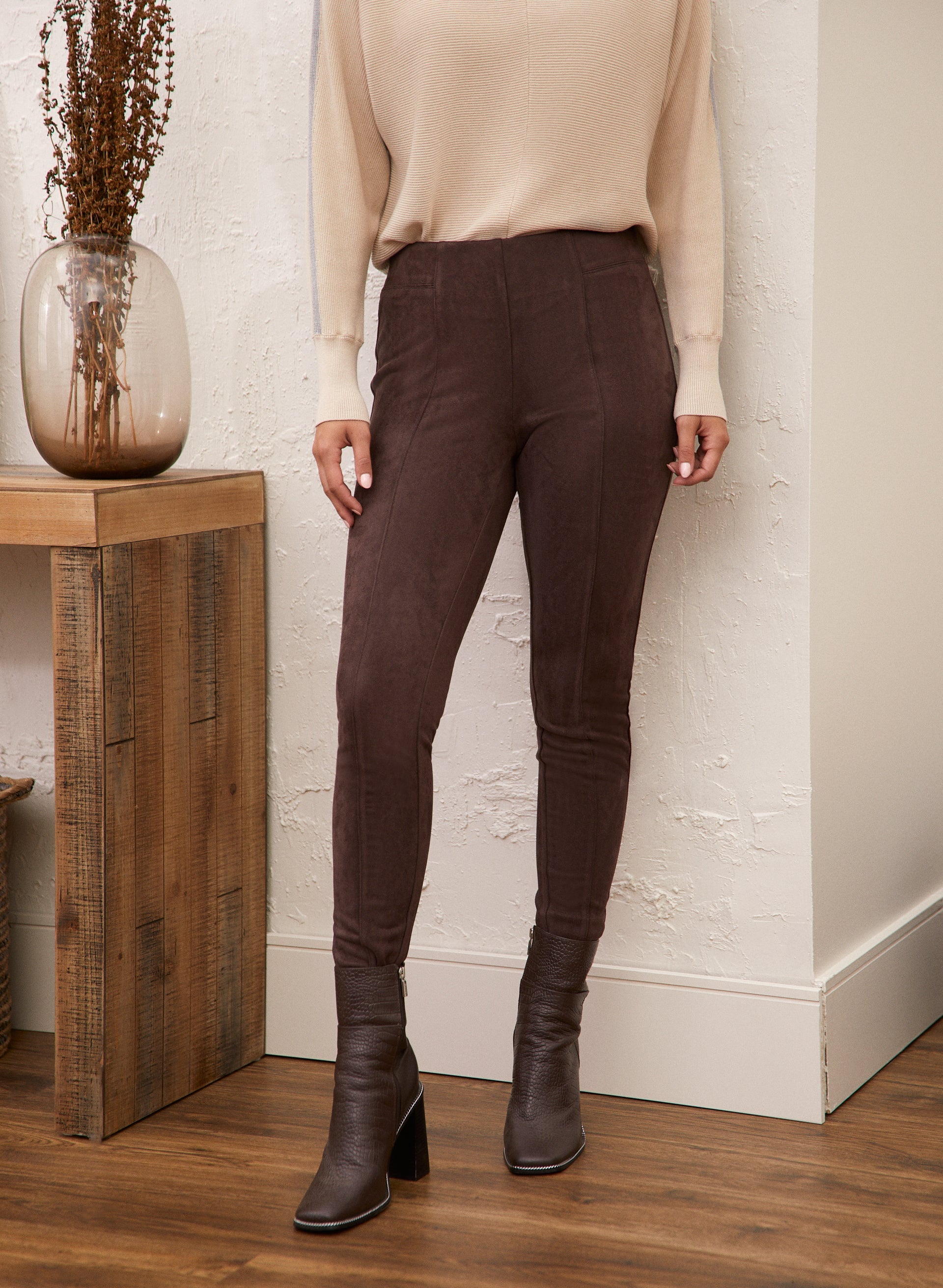 Pull on Faux Suede Leggings