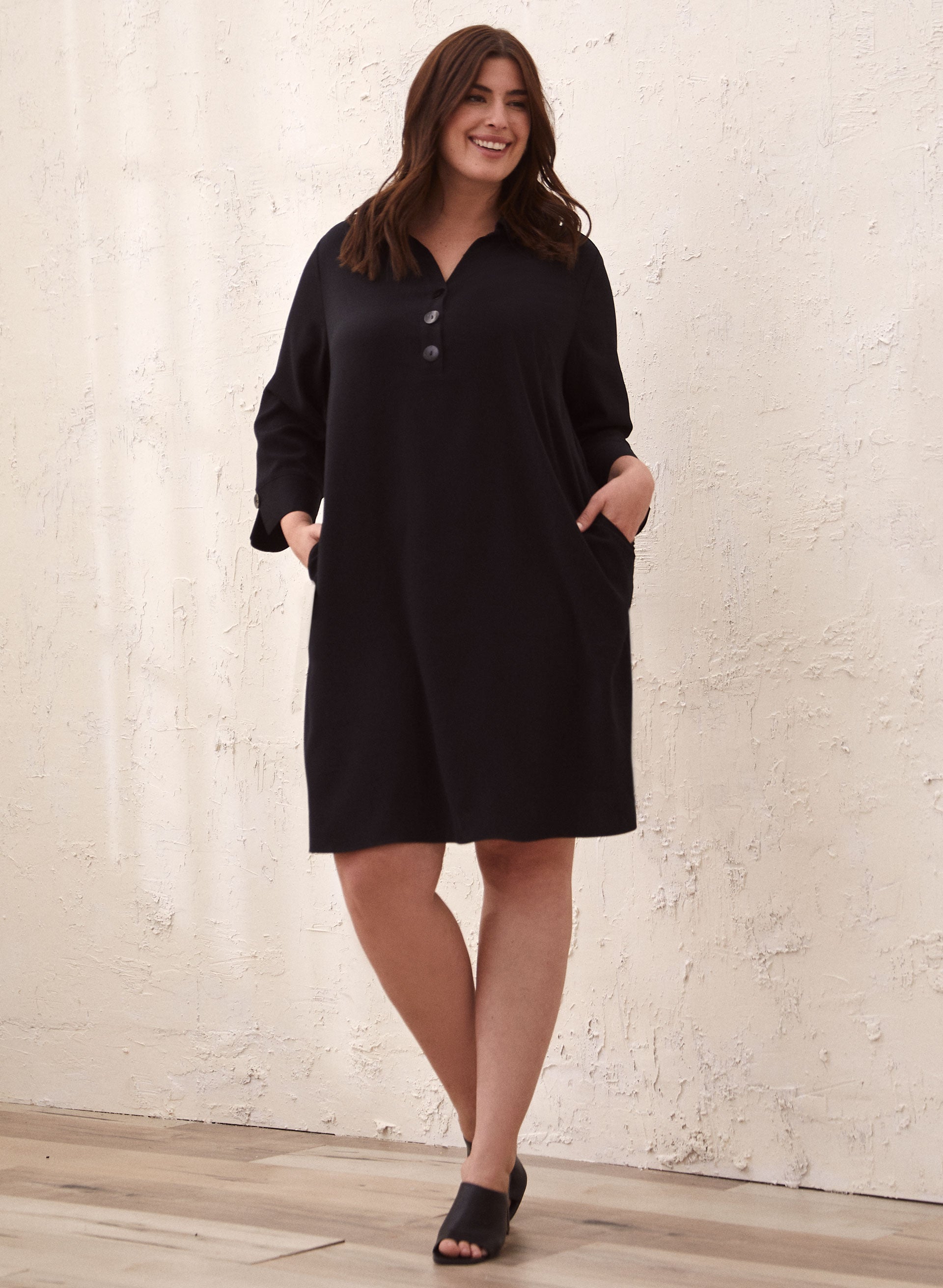 3/4 Sleeve A-Line Dress 3/4 Sleeve A-Line Dress