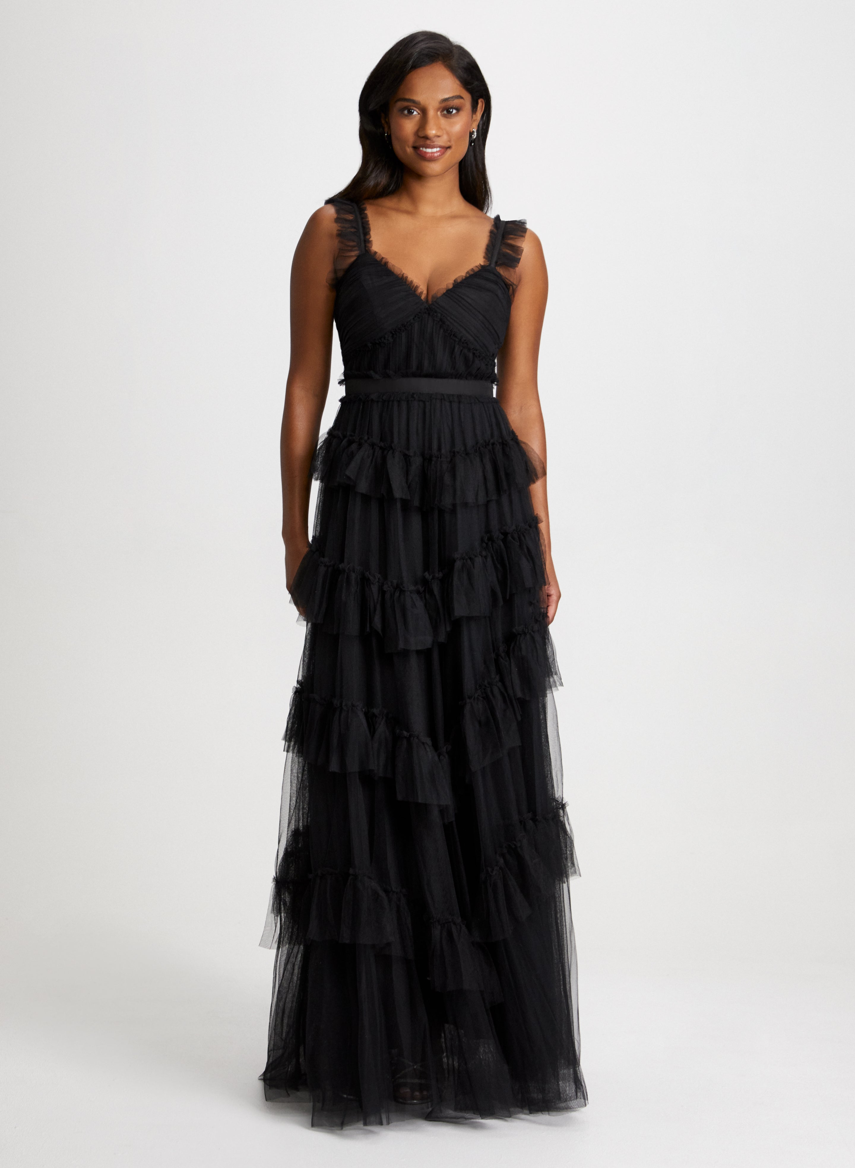 Black gown earrings sales