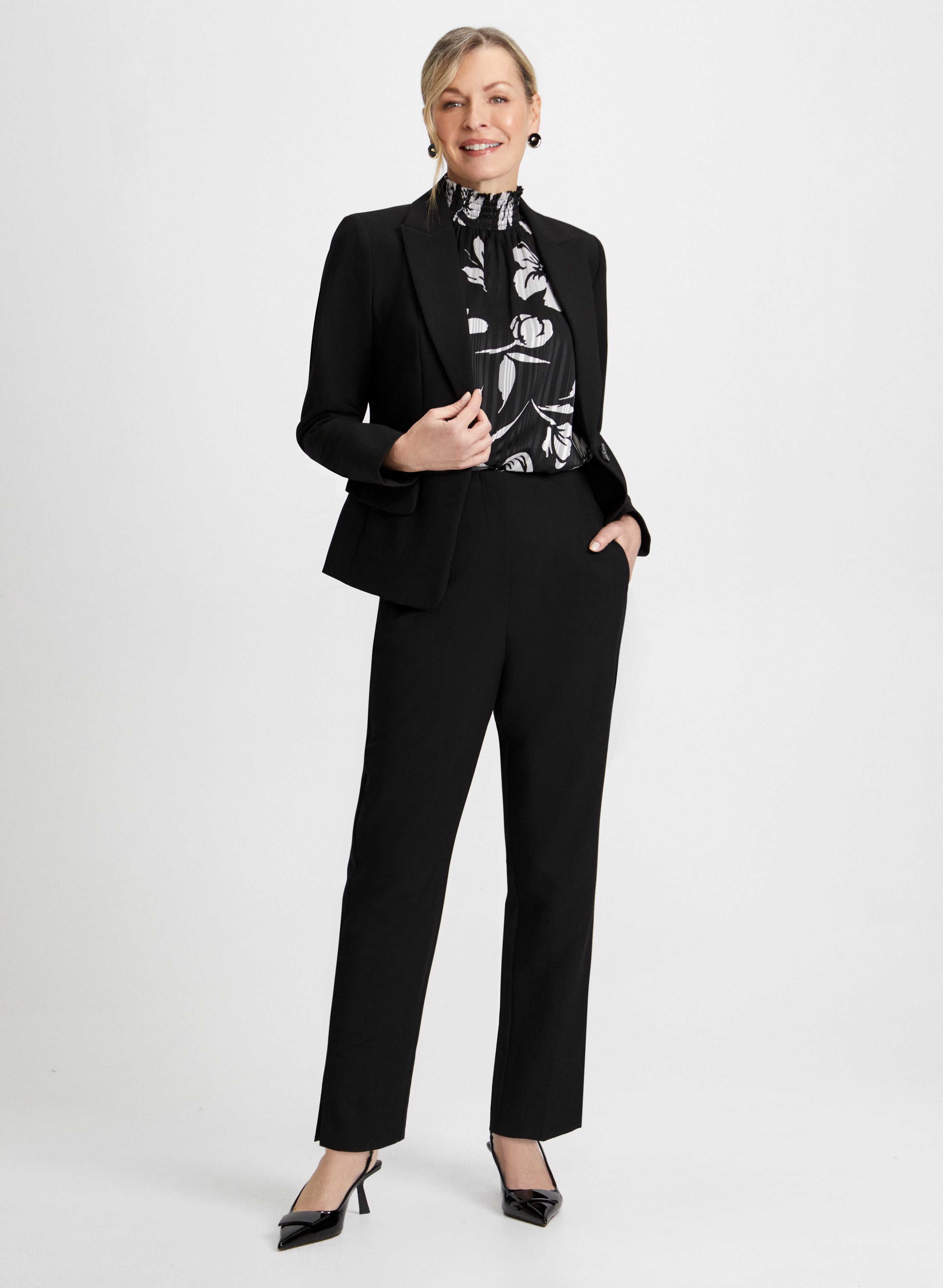 Single button black blazer store
