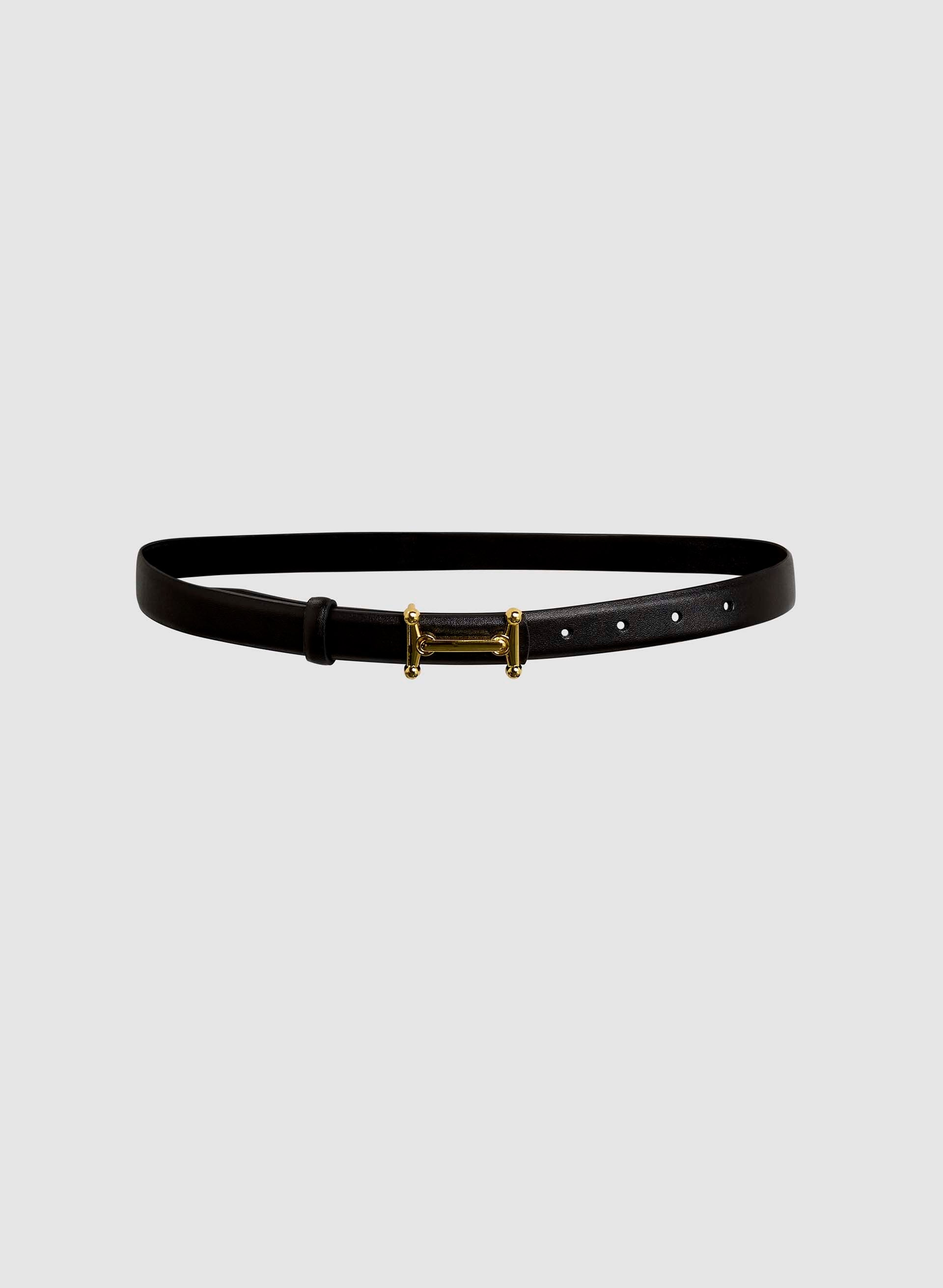 Leather Belt With T-Shaped Buckle