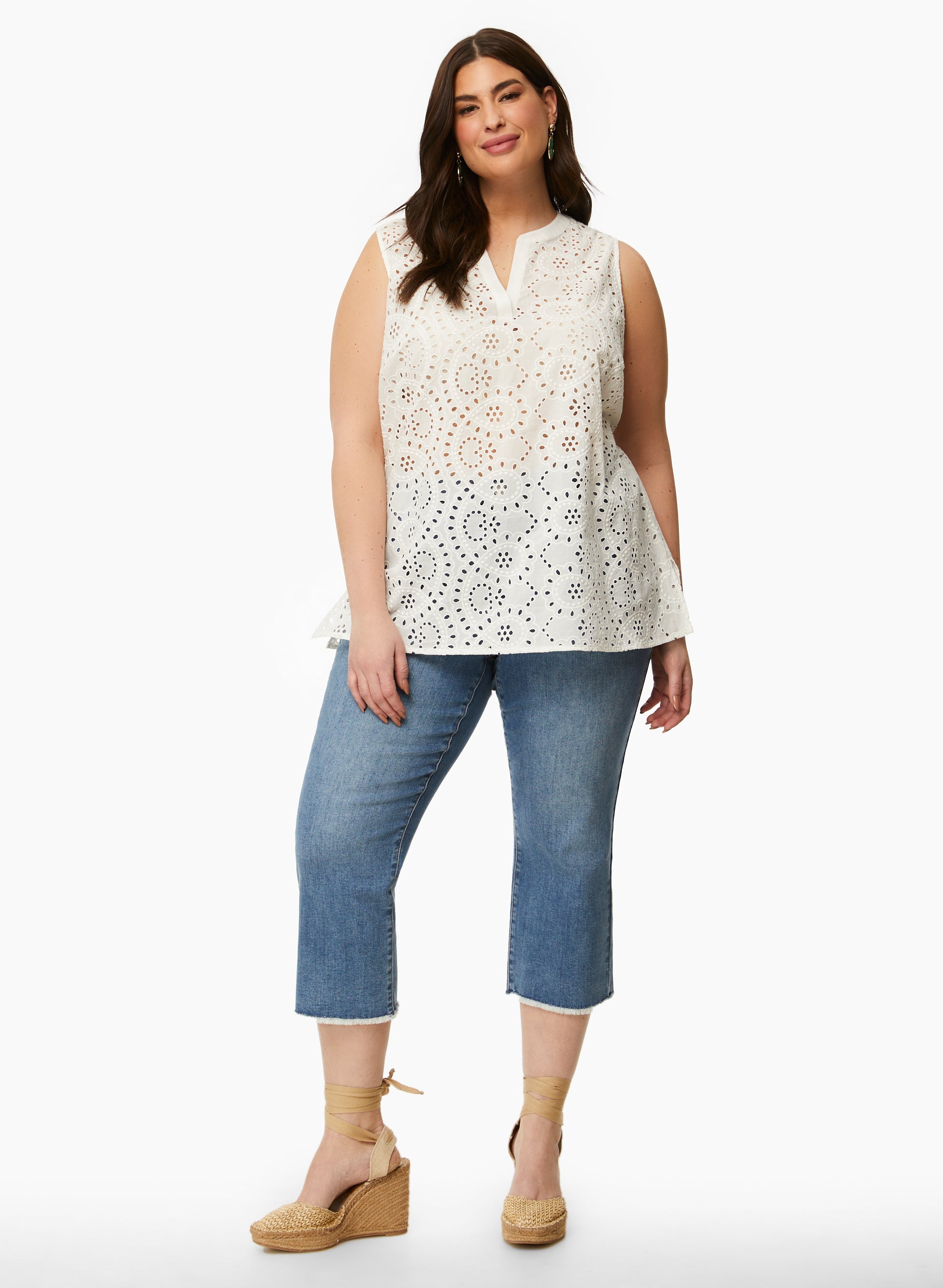 Frayed denim capris clearance
