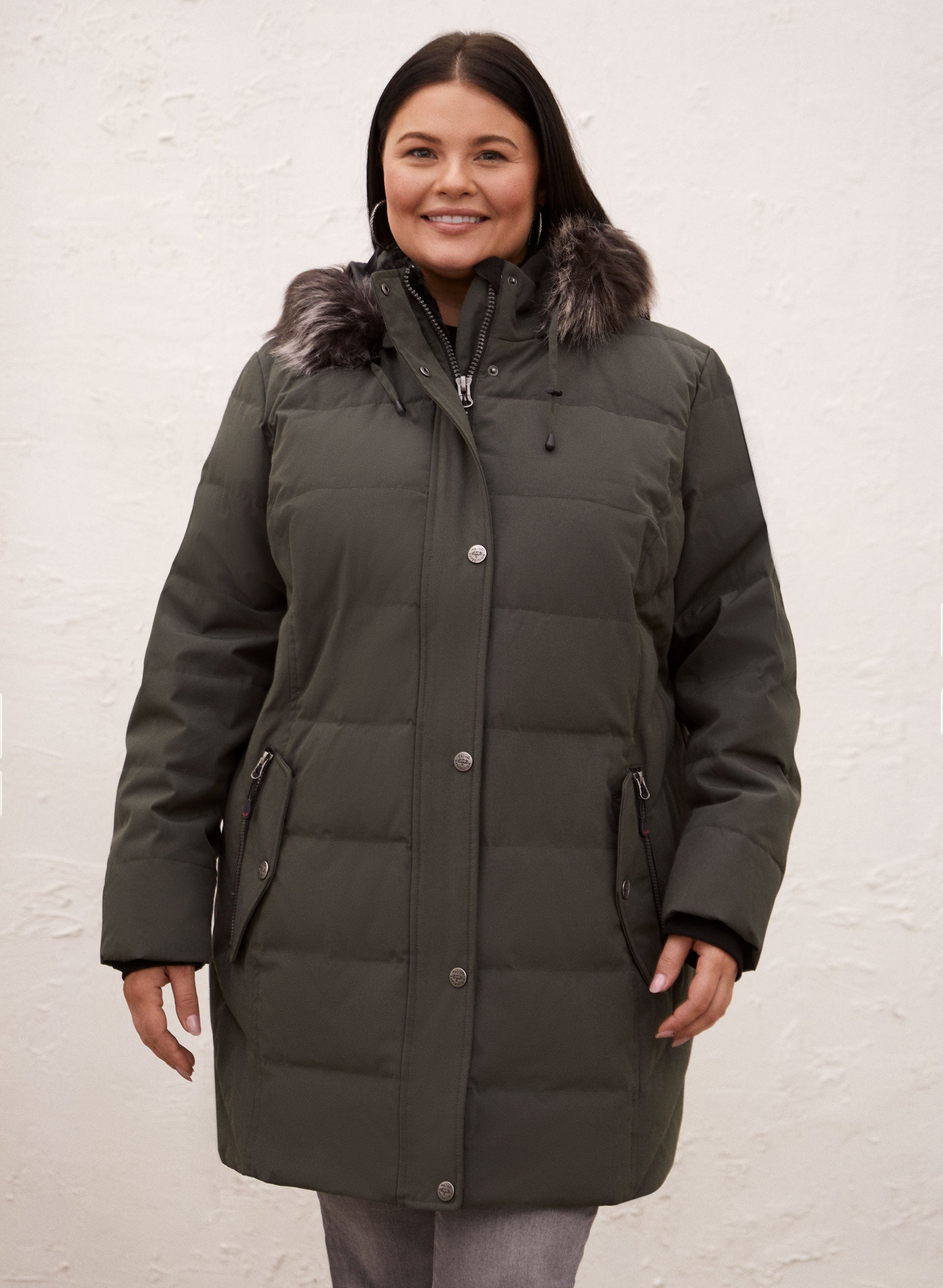 Down-Blend Quilted Coat