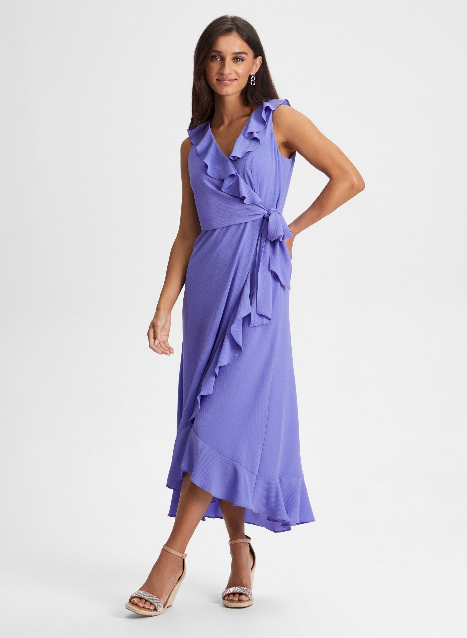 Wrap Style Ruffle Dress