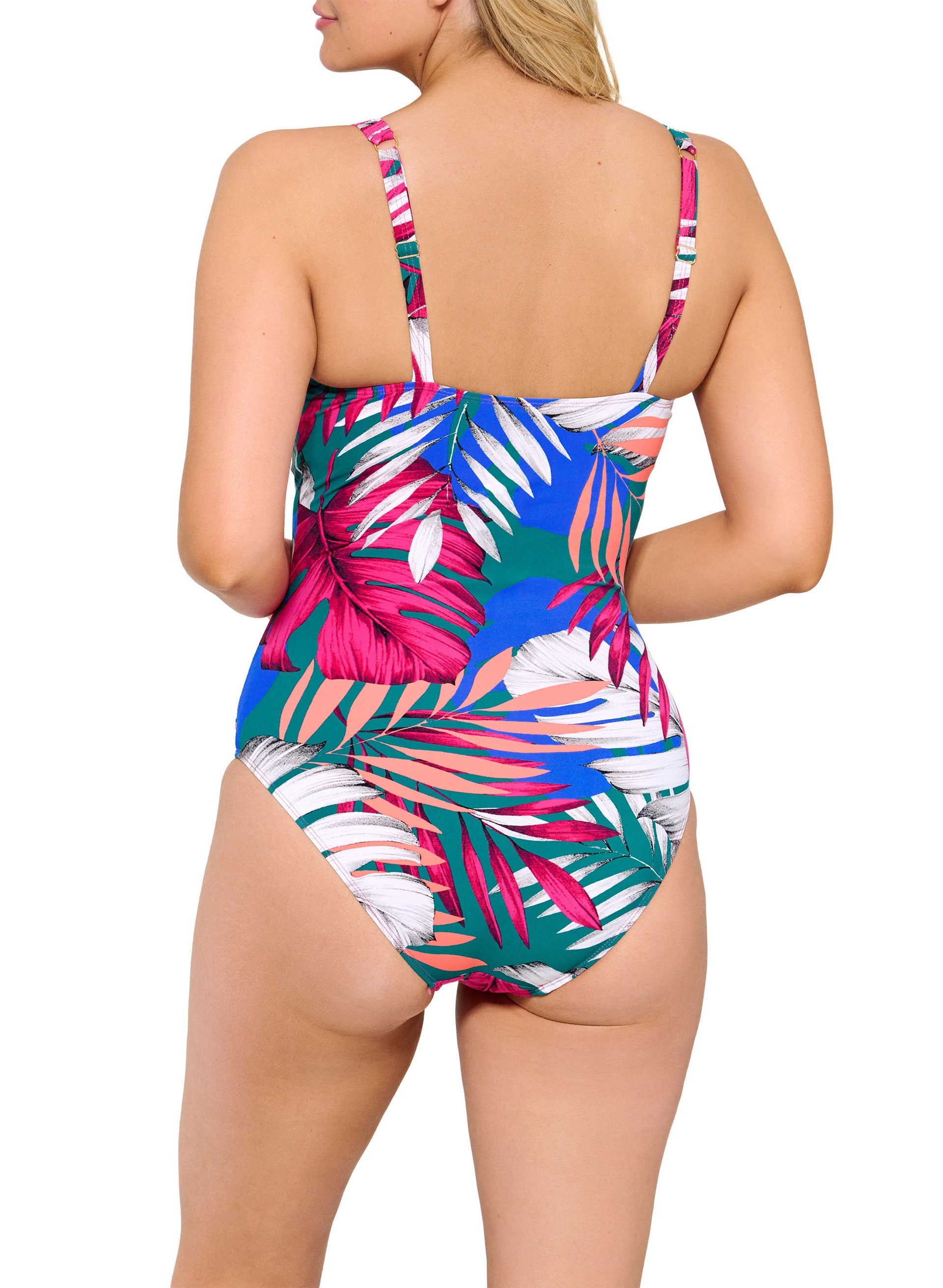 Christina Maillot de bain une piece a motif feuilles de palmier