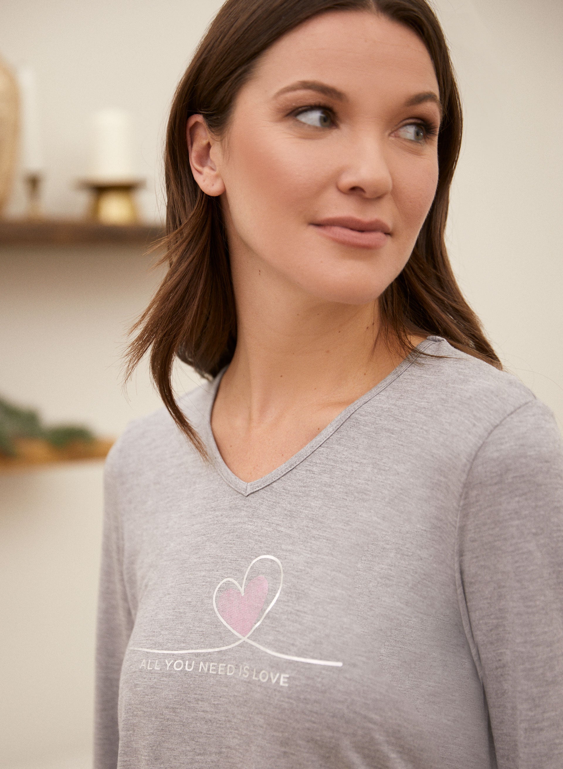 V neck pyjama top outlet