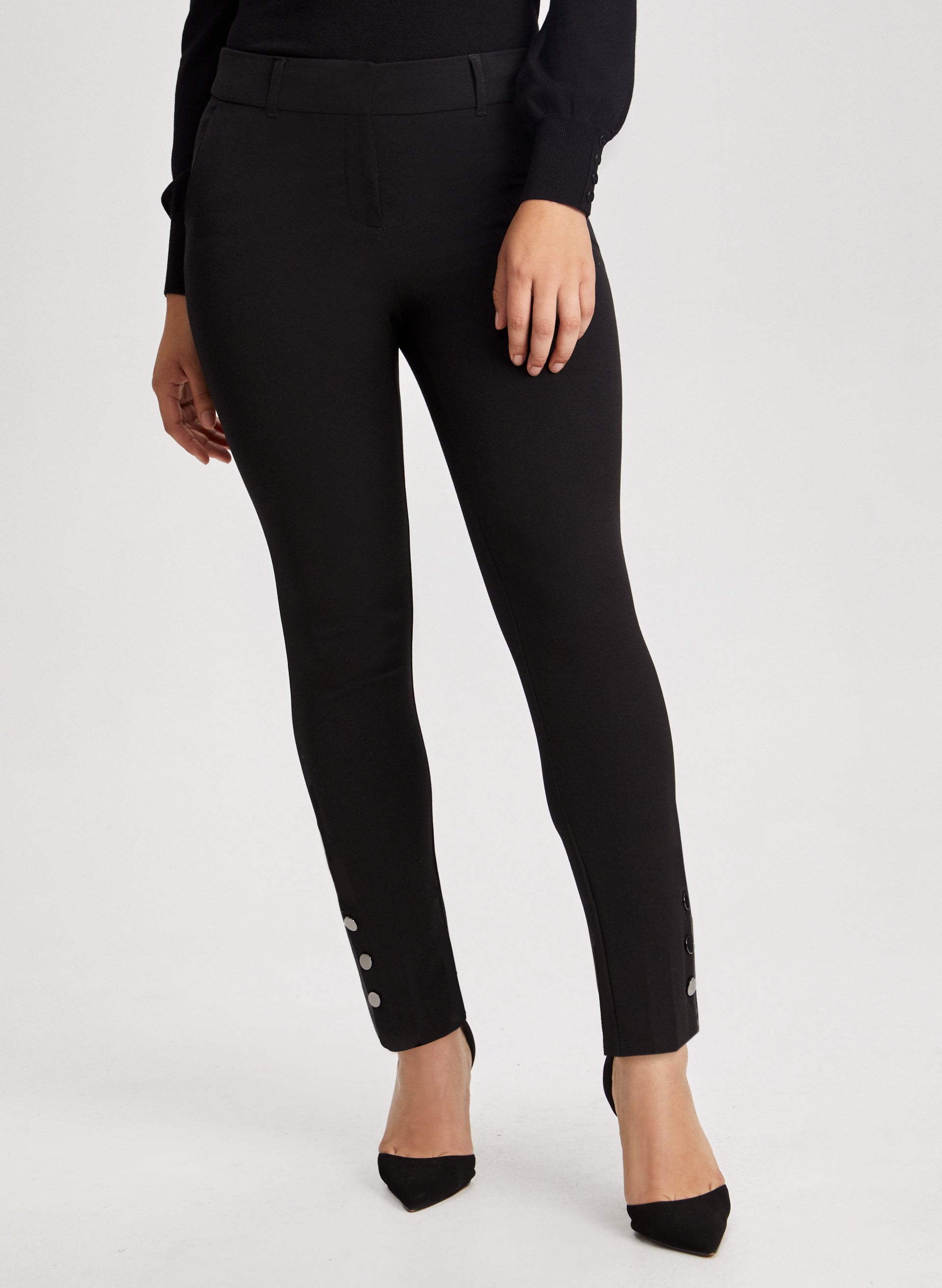 Laura Women s Polyester Rayon Spandex City Fit Bi Stretch Pants in Black Size 6