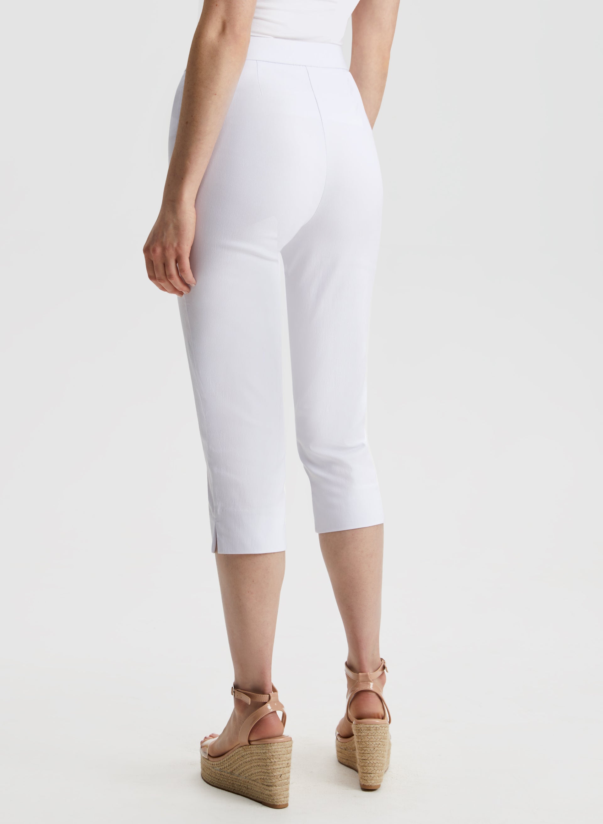 High waisted white capri leggings cheap