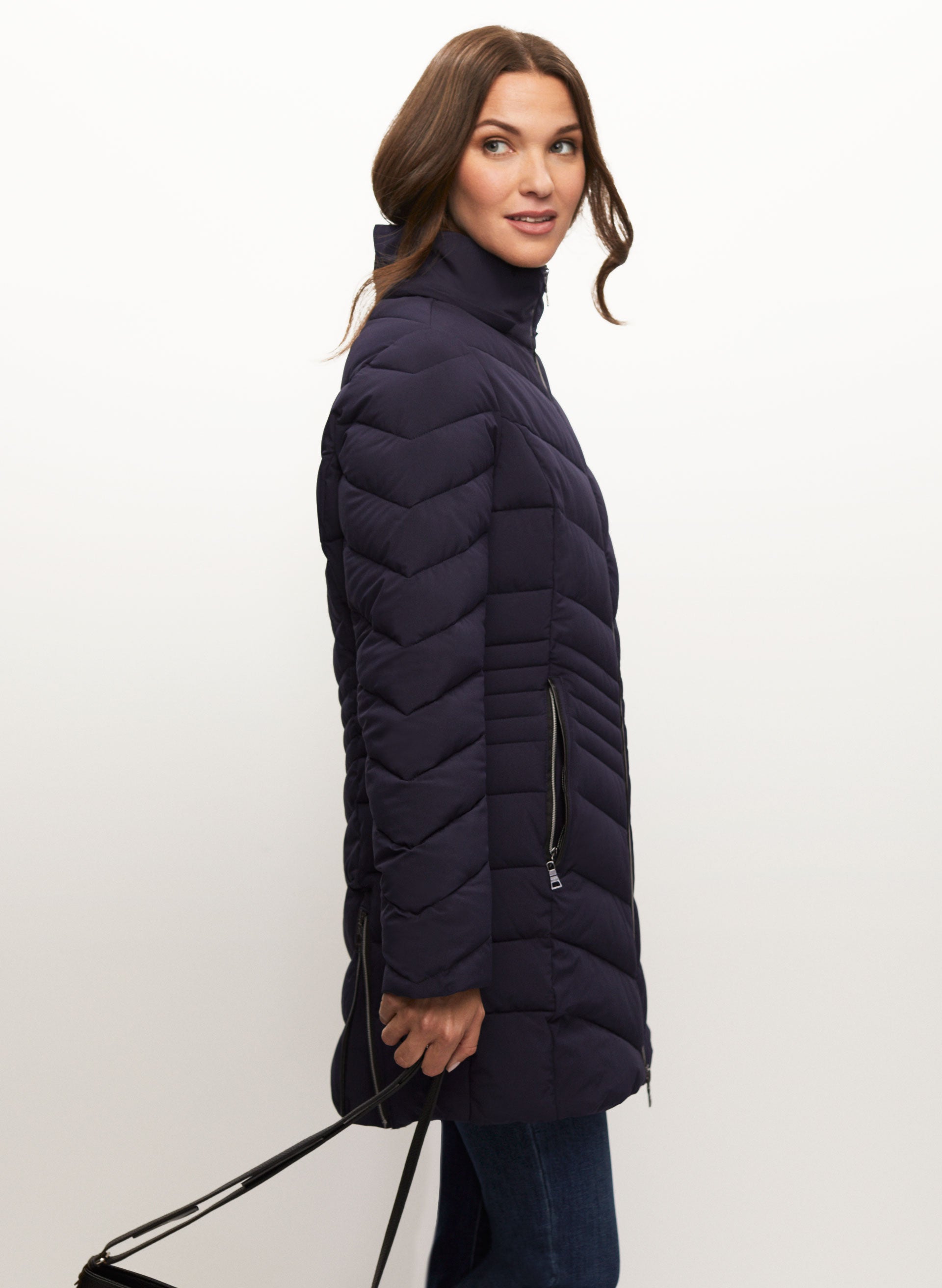 Nuage Women s Polyester Spandex Stretch Vegan Down Coat in Marine Size XXL